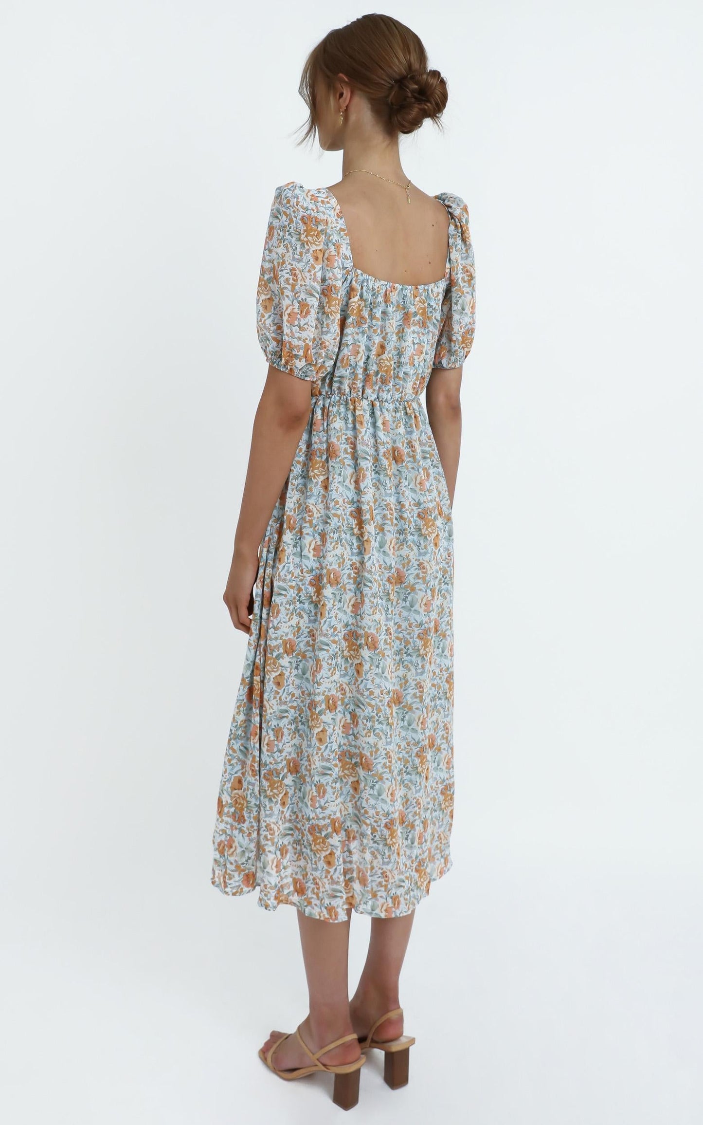 Delora Dress in Blue Floral