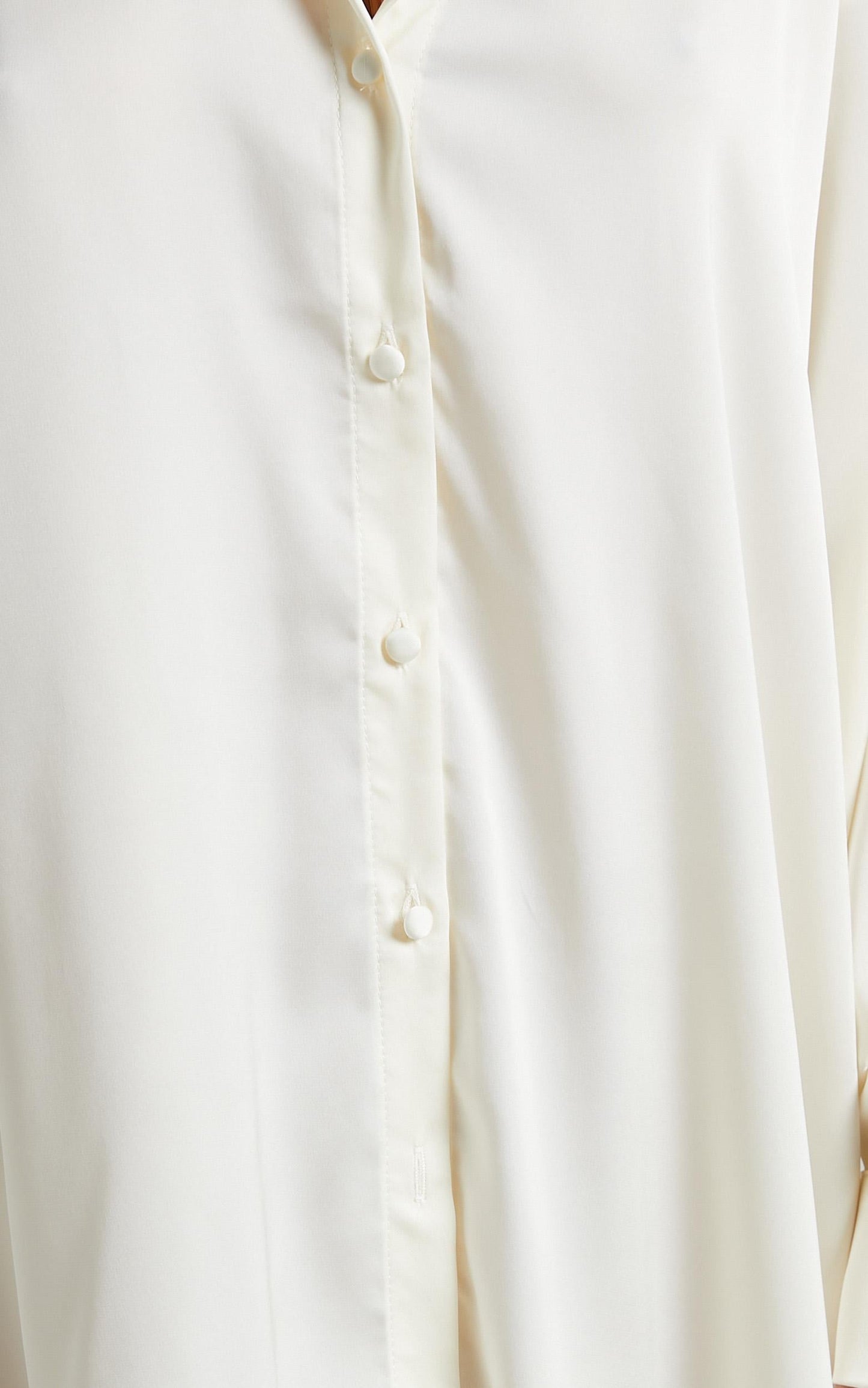 Desiree Shirt Dress in Ivory Satin