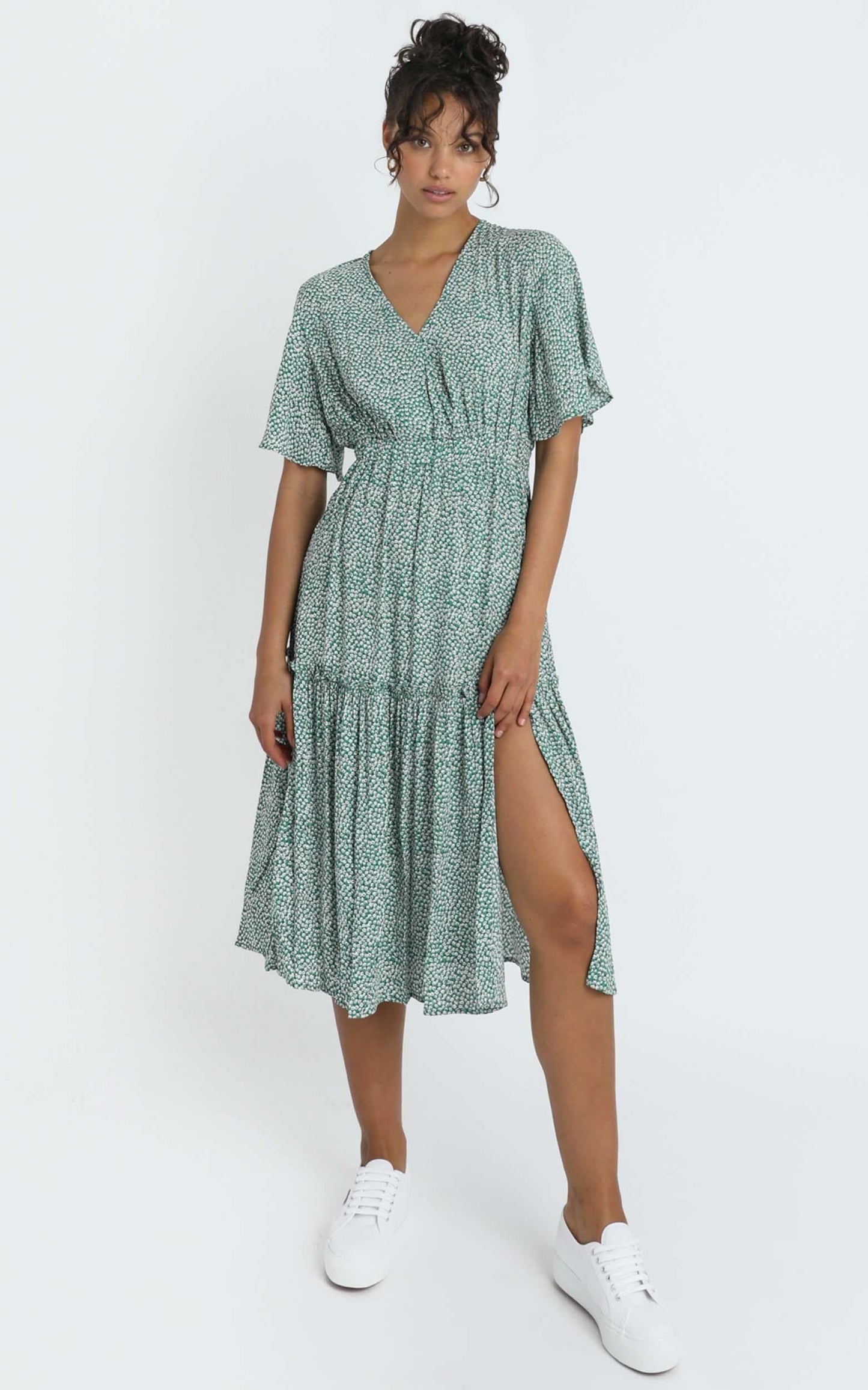 Dai Dress in Green Spot