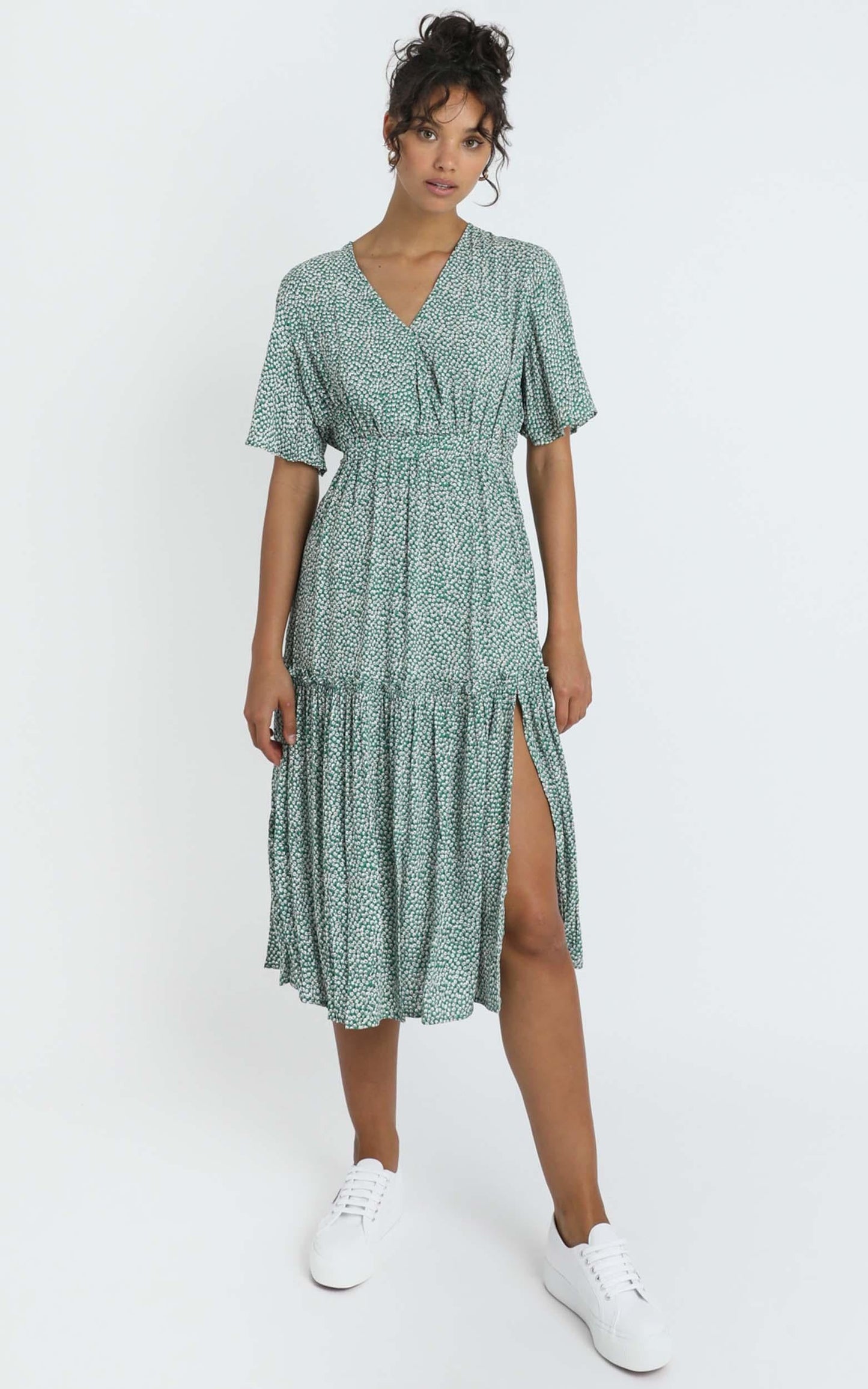 Dai Dress in Green Spot