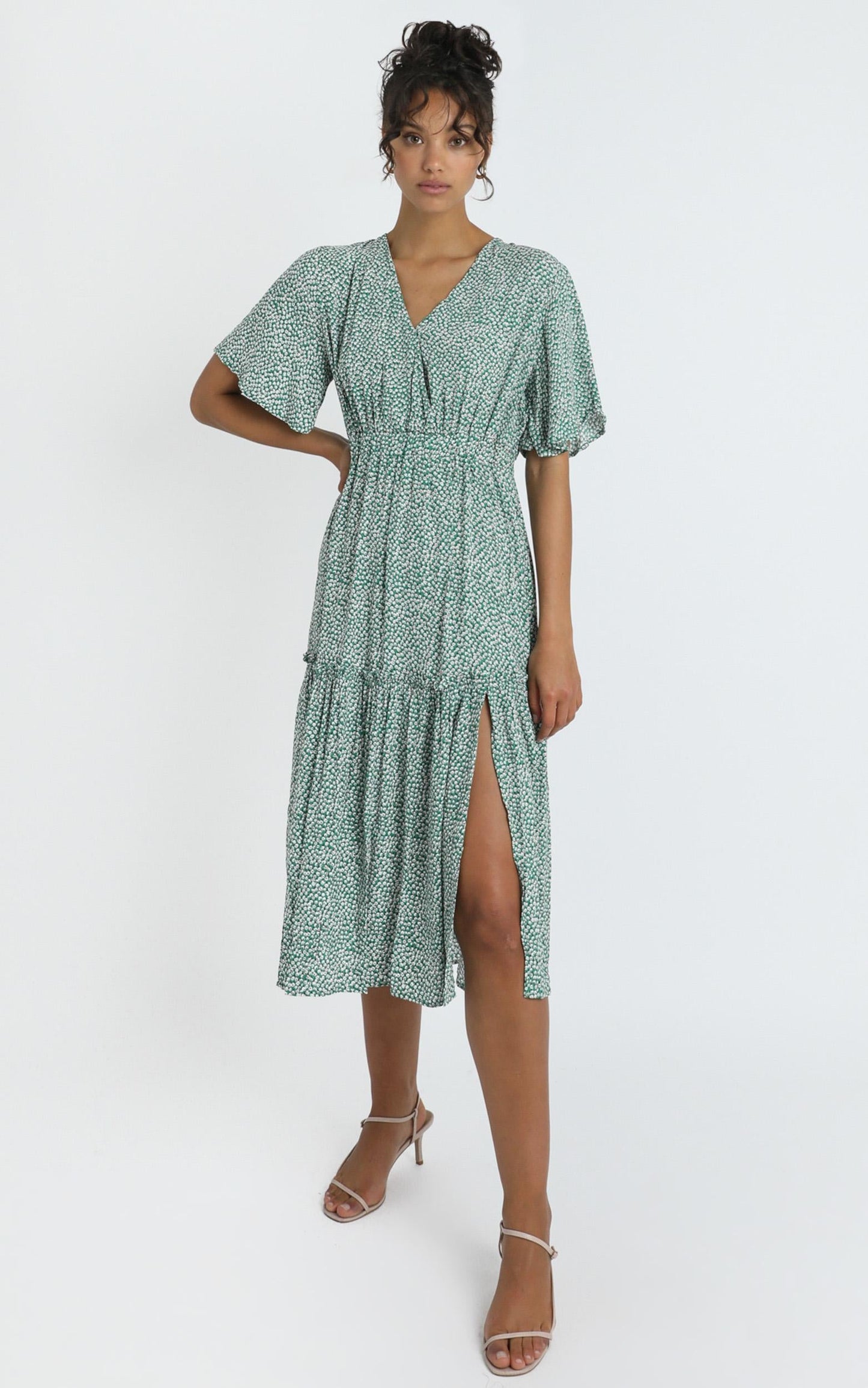 Dai Dress in Green Spot