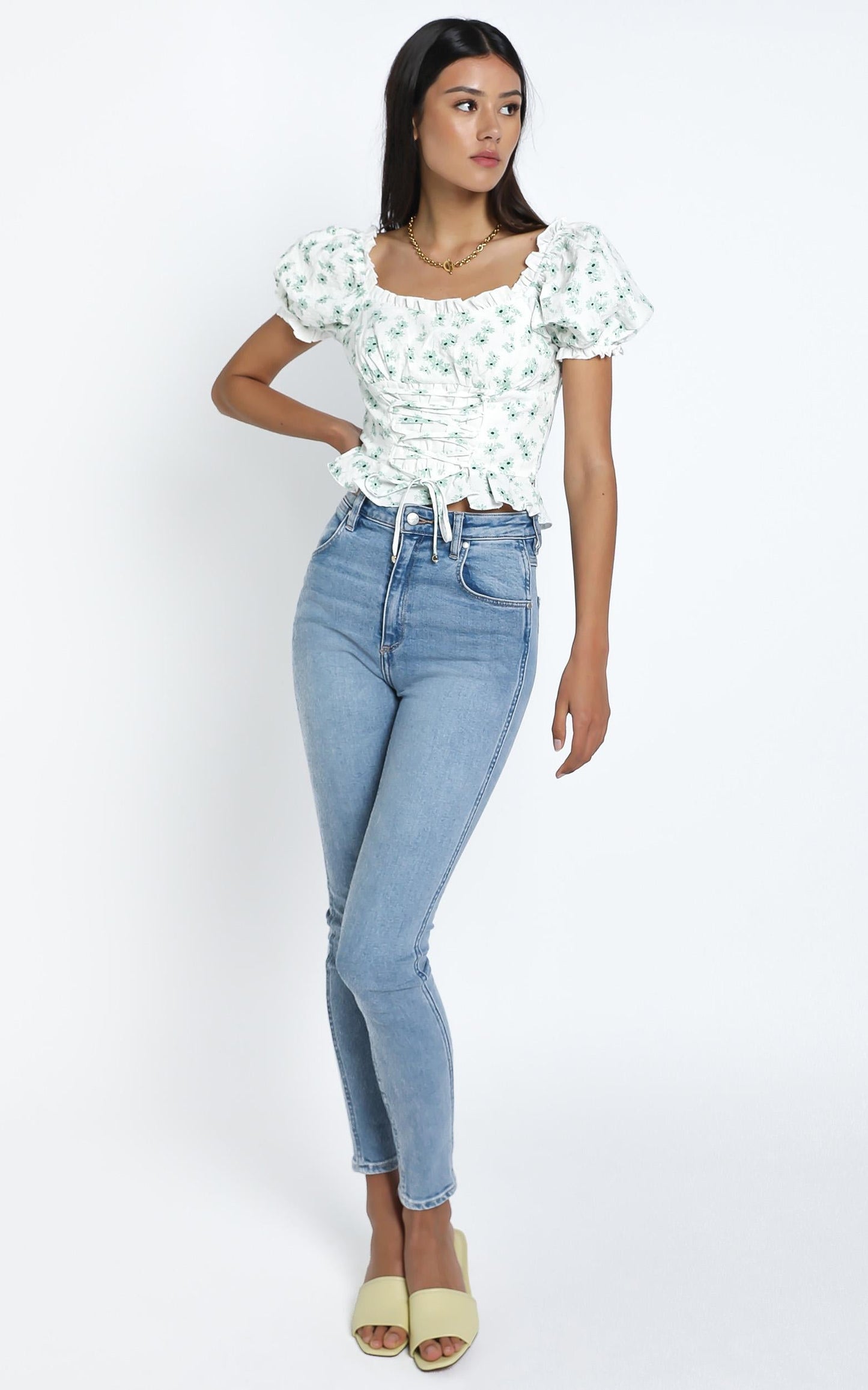 Domonique Top in Sage Floral