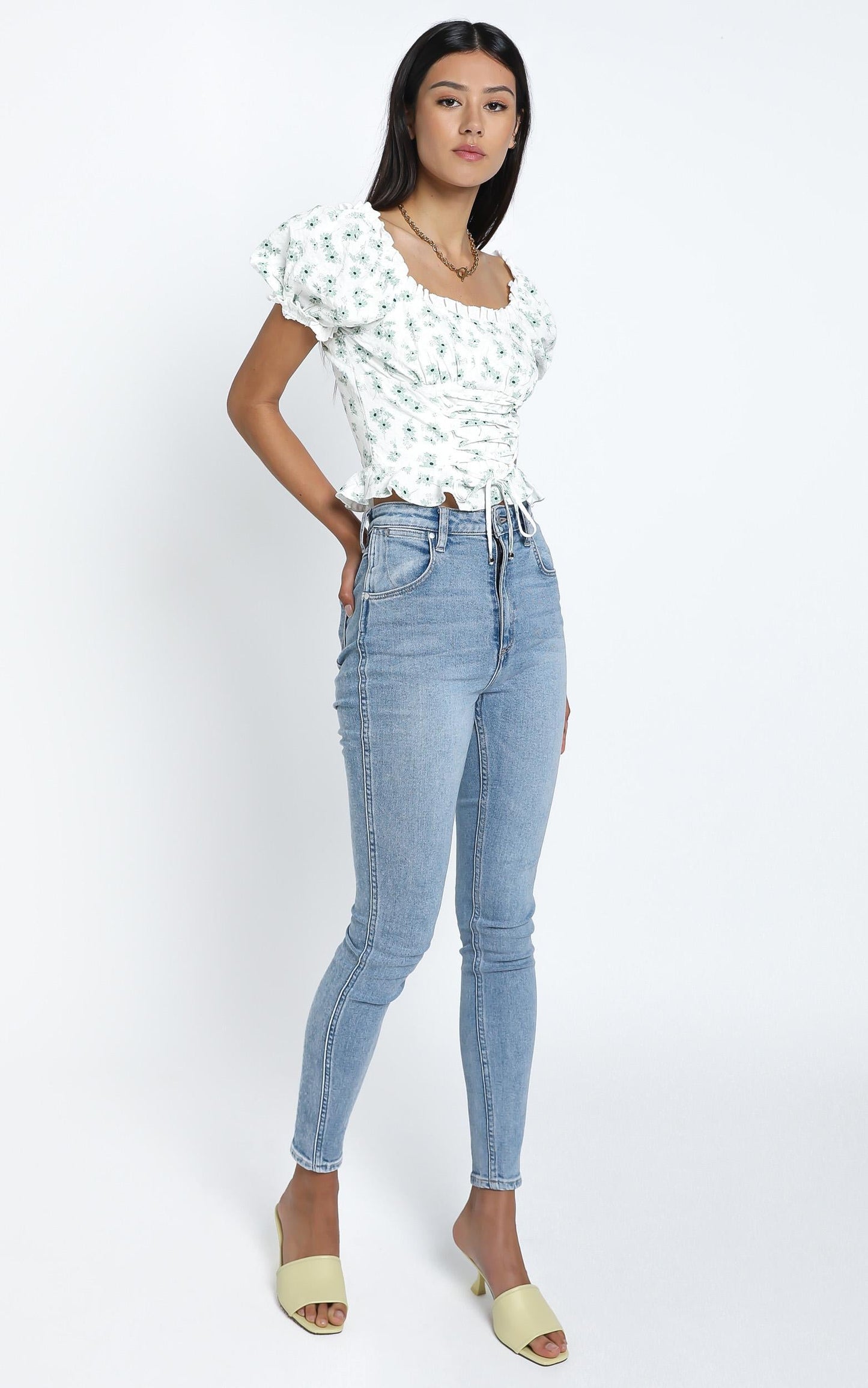 Domonique Top in Sage Floral