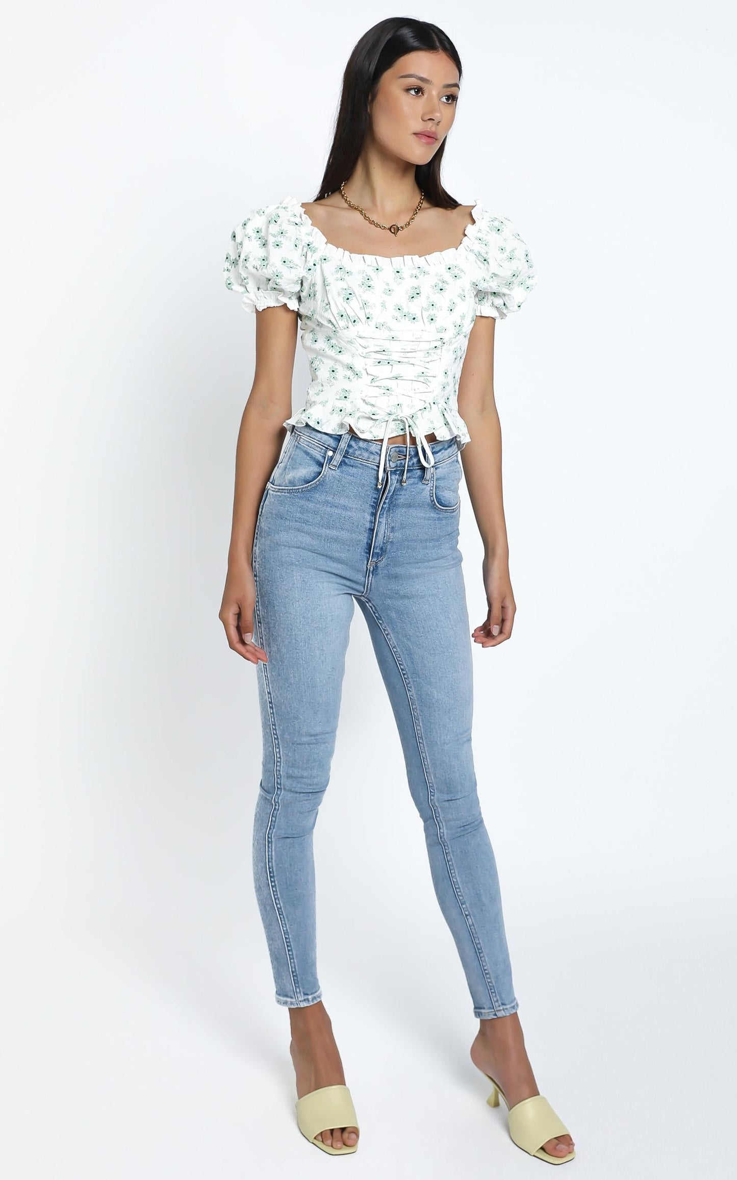 Domonique Top in Sage Floral