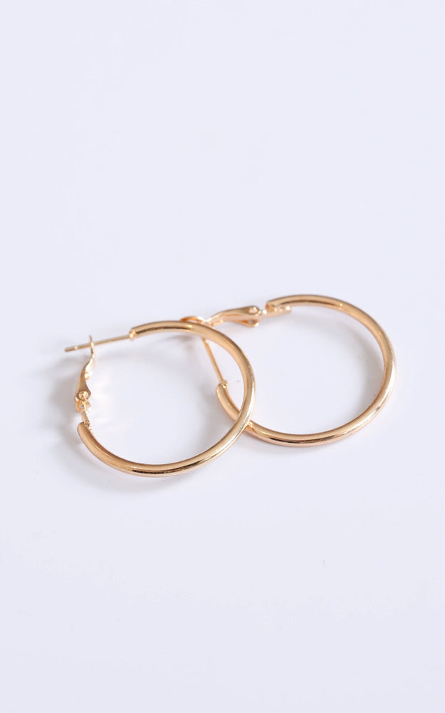 Dont Know When 30mm hoop earrings in gold