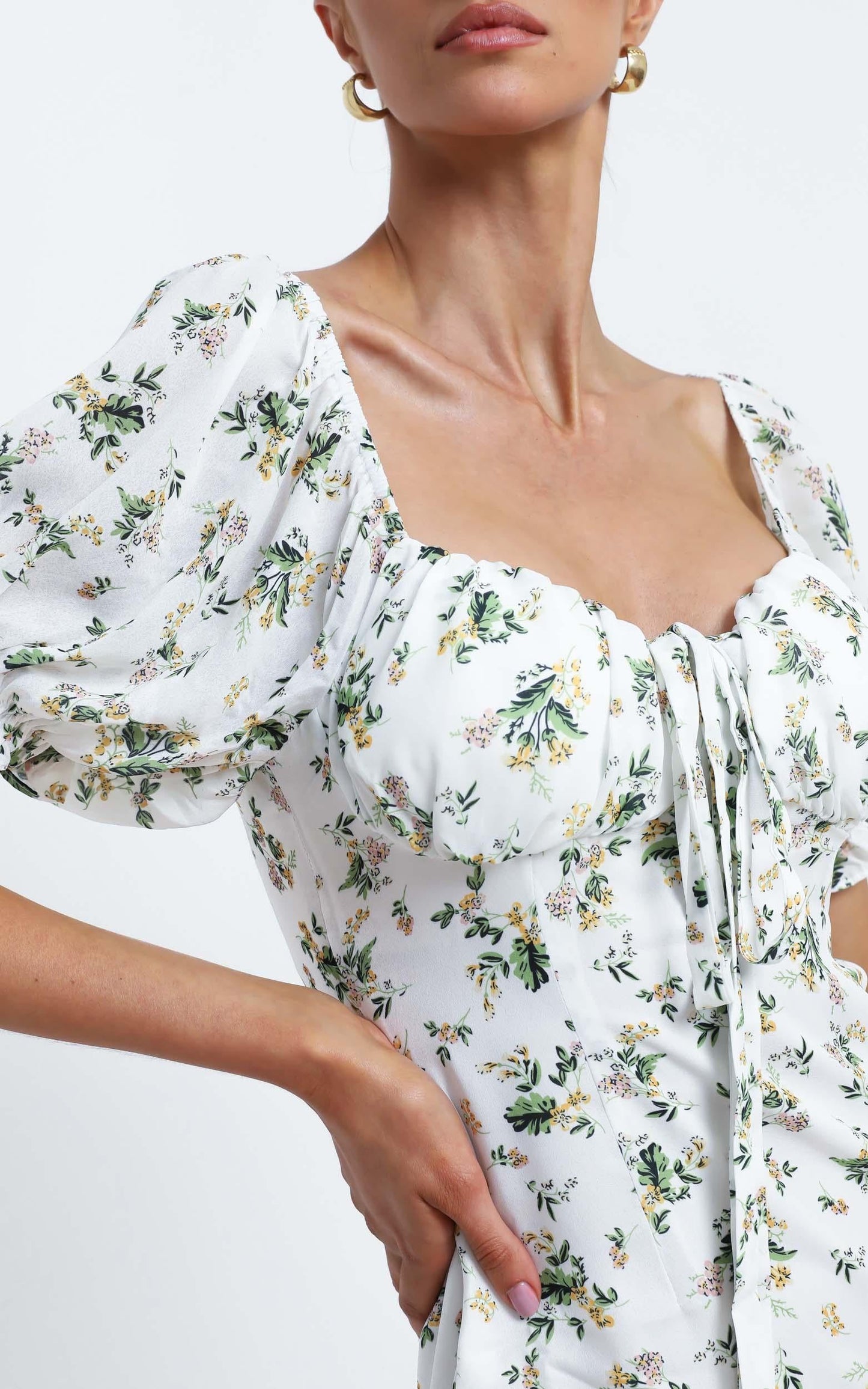 Dougie Dress in White Floral