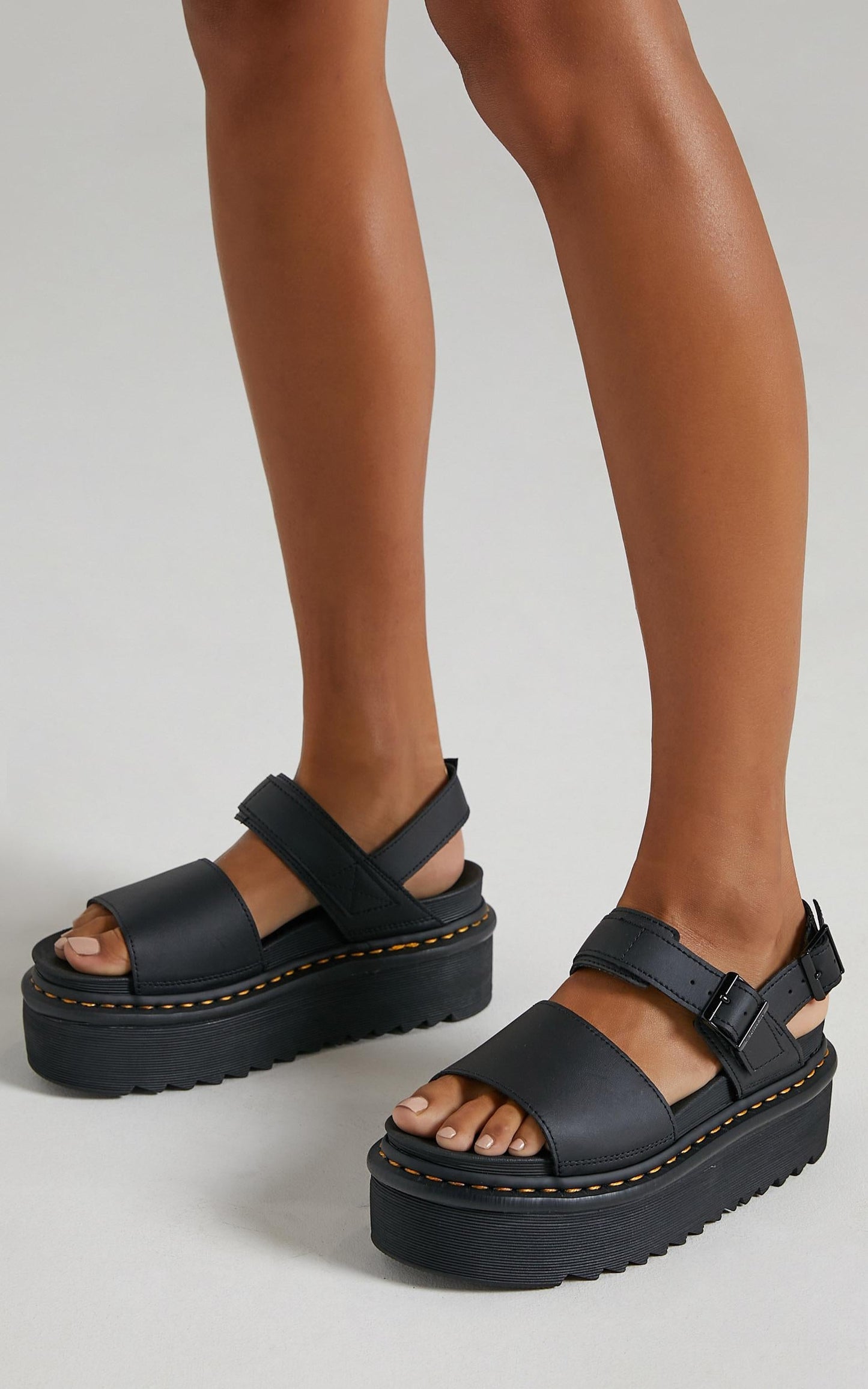 Dr. Martens - Voss Quad Sandal in Black Hydro Leather