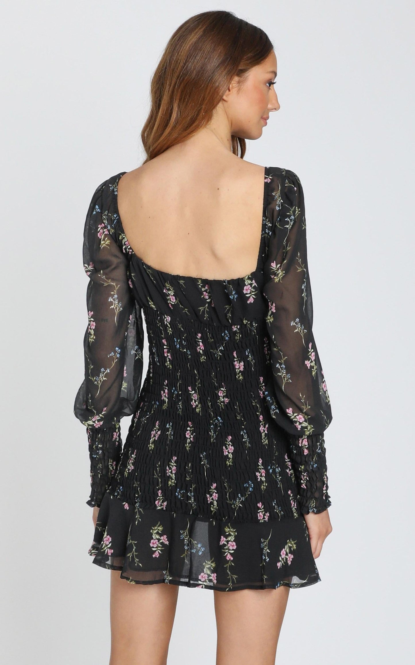 I Get The Love Dress in Black Floral