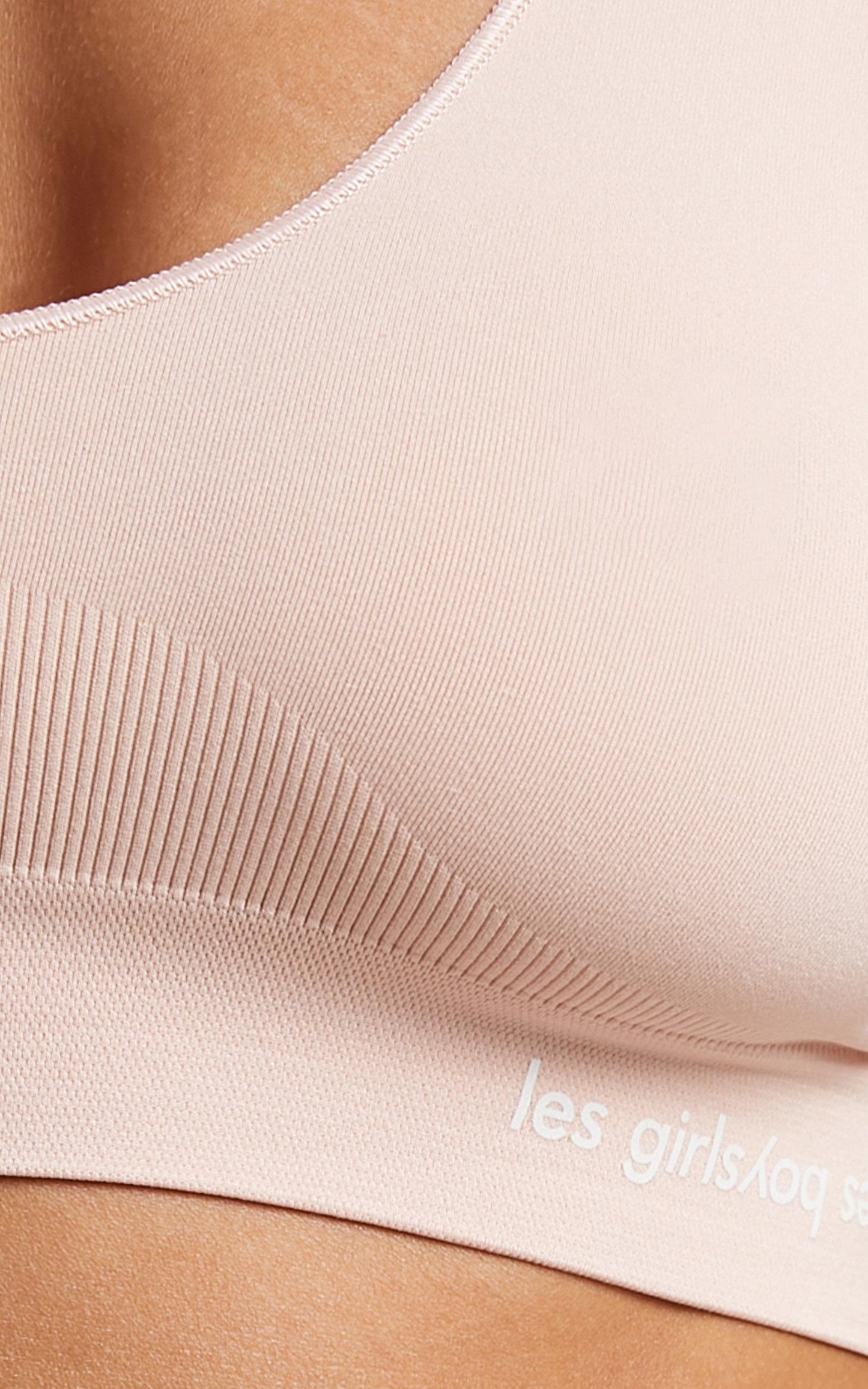 Les Girls Les Boys - Semi Sheer Crop Top in Dusty Pink