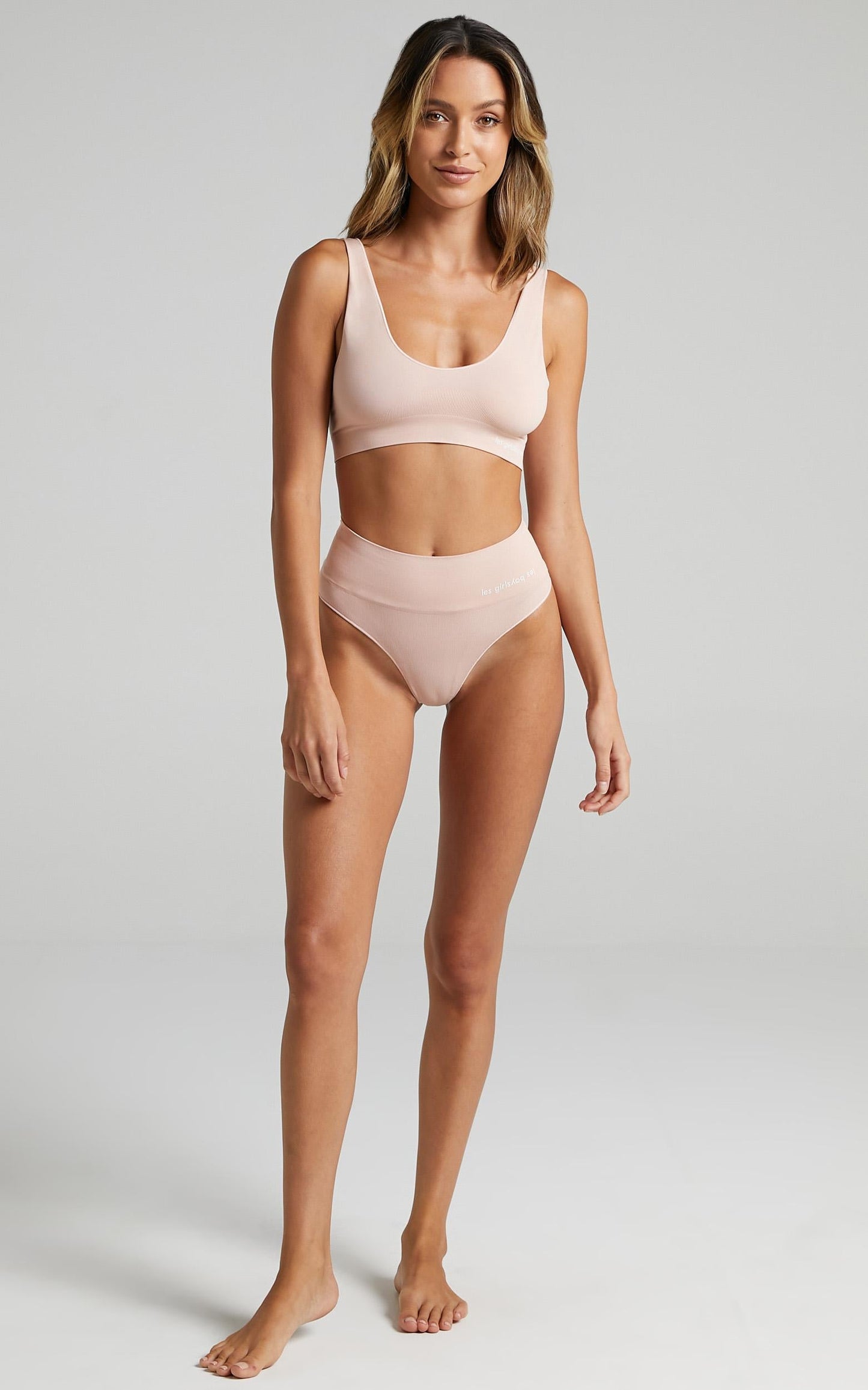 Les Girls Les Boys - Semi Sheer Crop Top in Dusty Pink