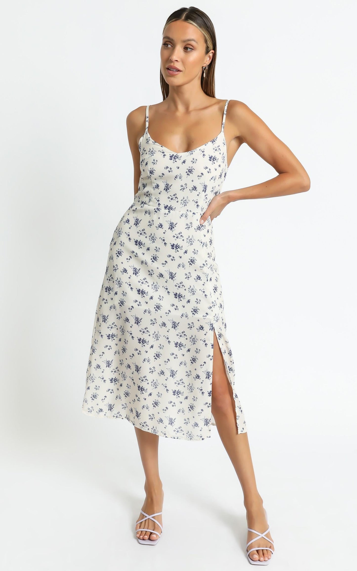 Izabella Dress in Cream Floral