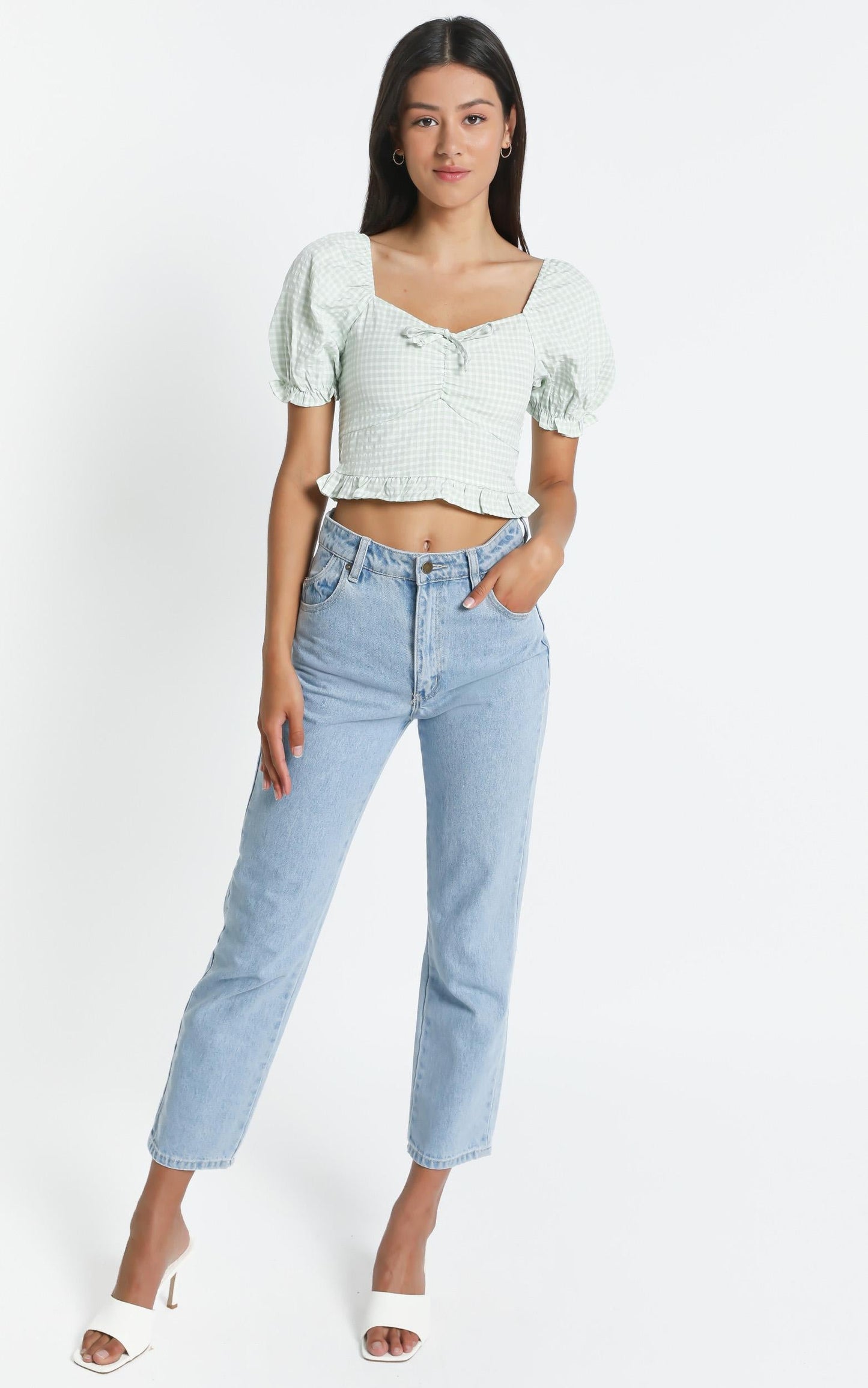 Macleod Top in Sage Check