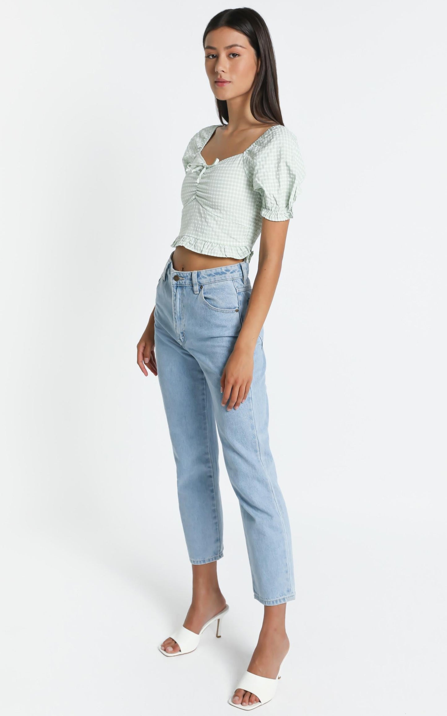 Macleod Top in Sage Check