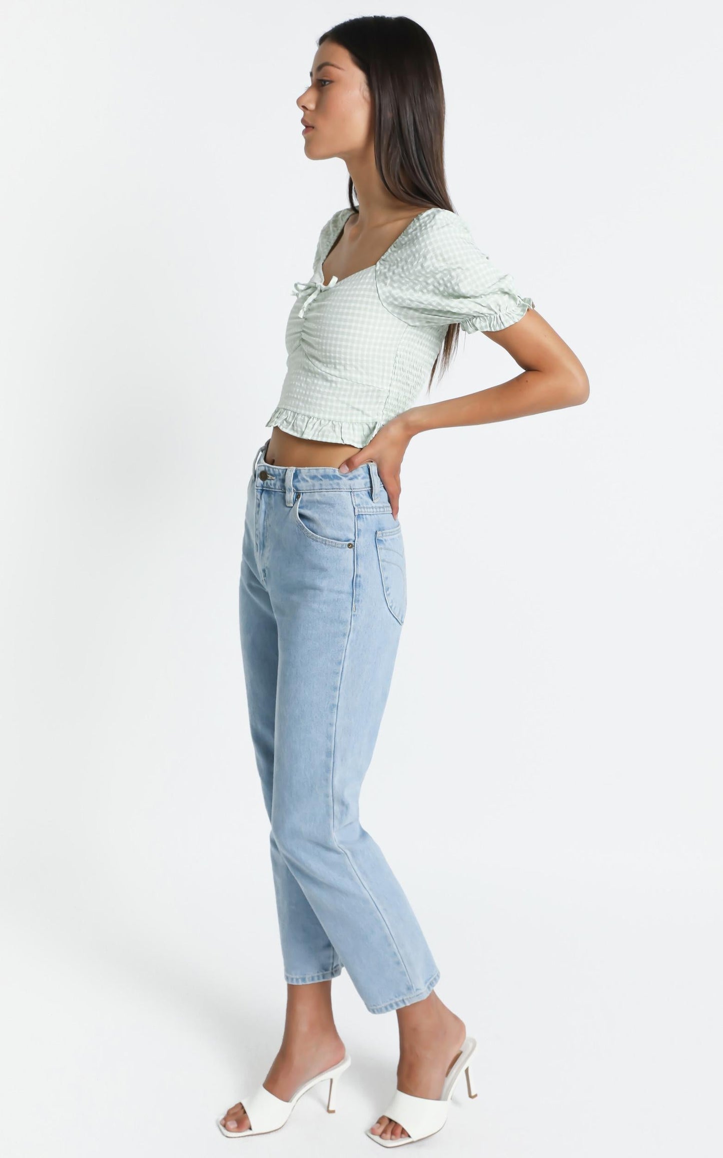 Macleod Top in Sage Check