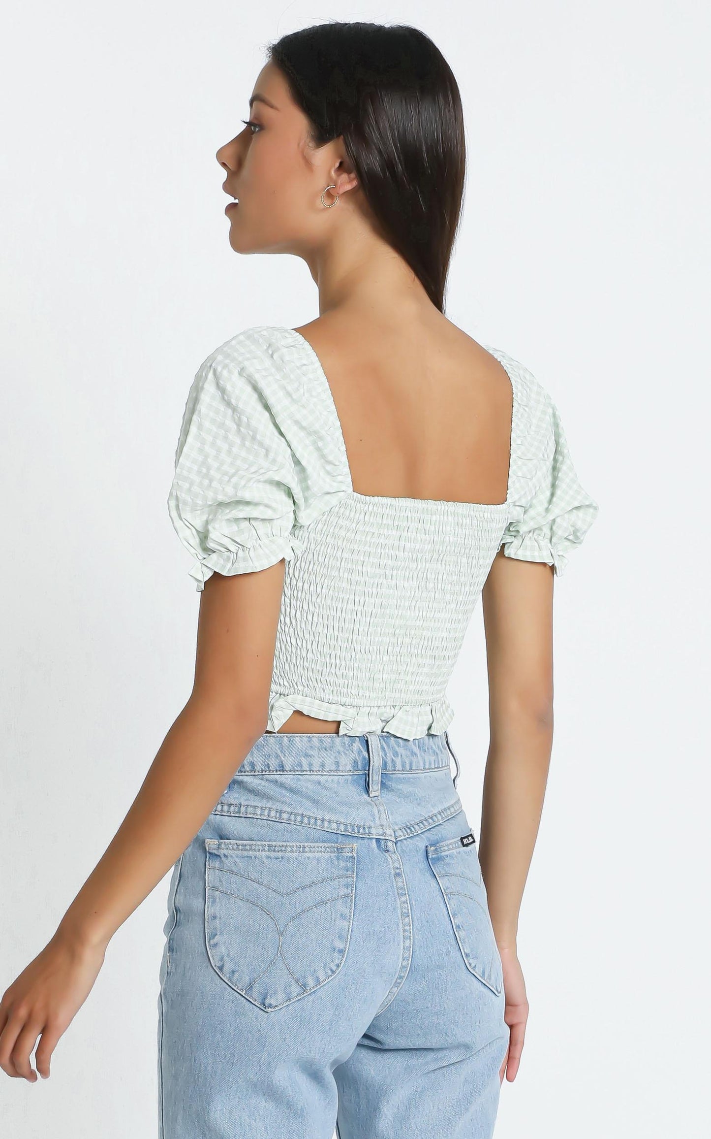 Macleod Top in Sage Check