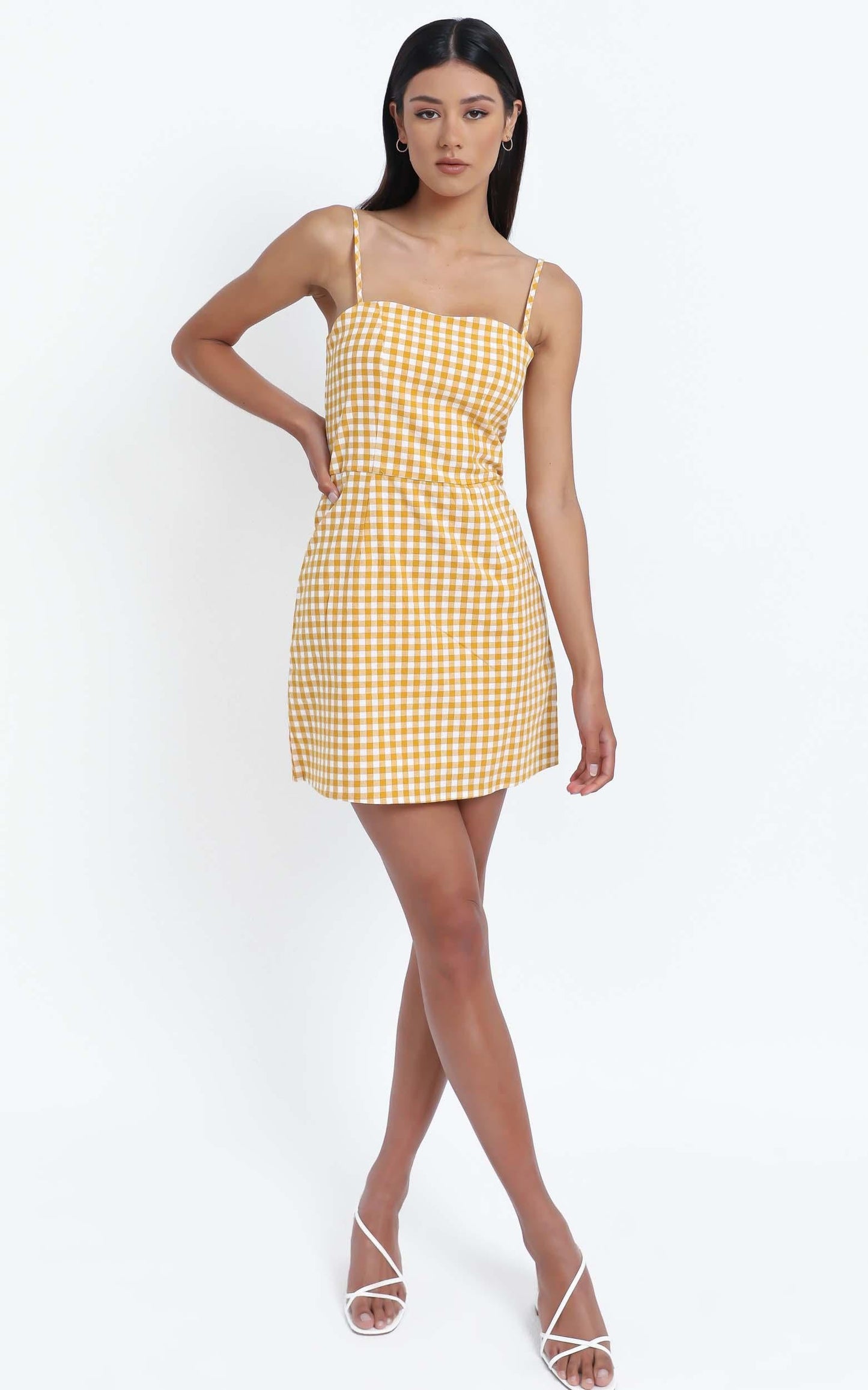 Ali Dress in Mustard Gingham Check