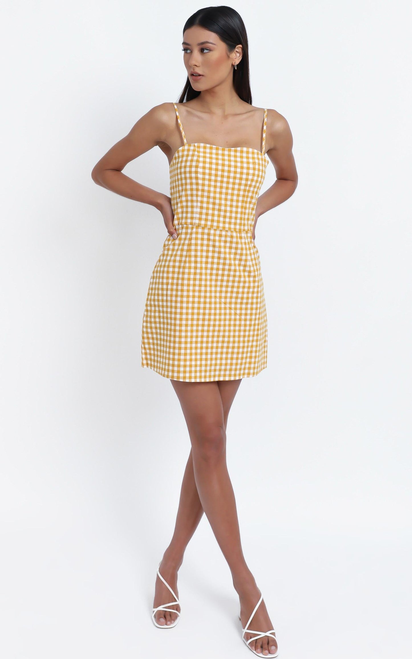 Ali Dress in Mustard Gingham Check