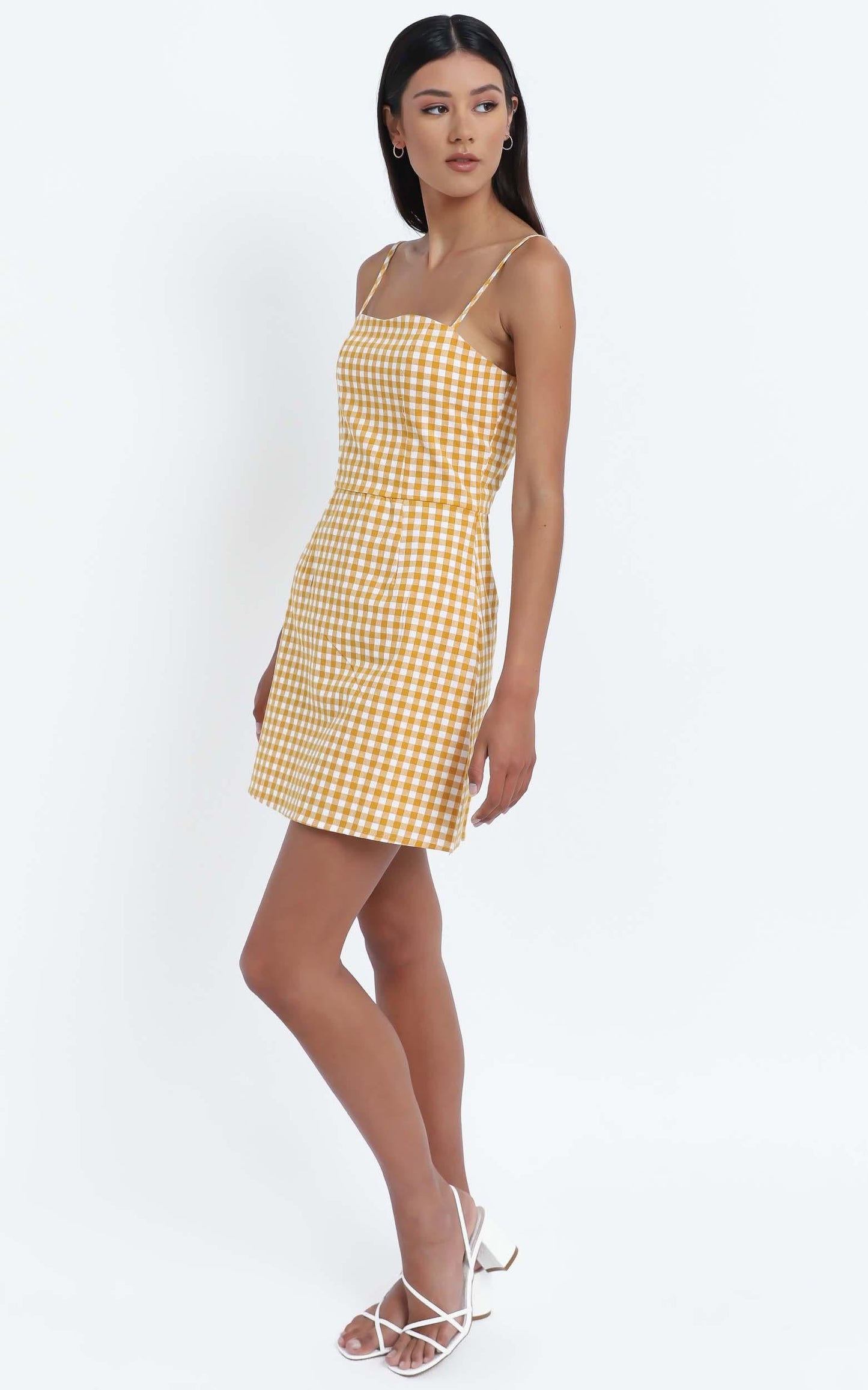 Ali Dress in Mustard Gingham Check
