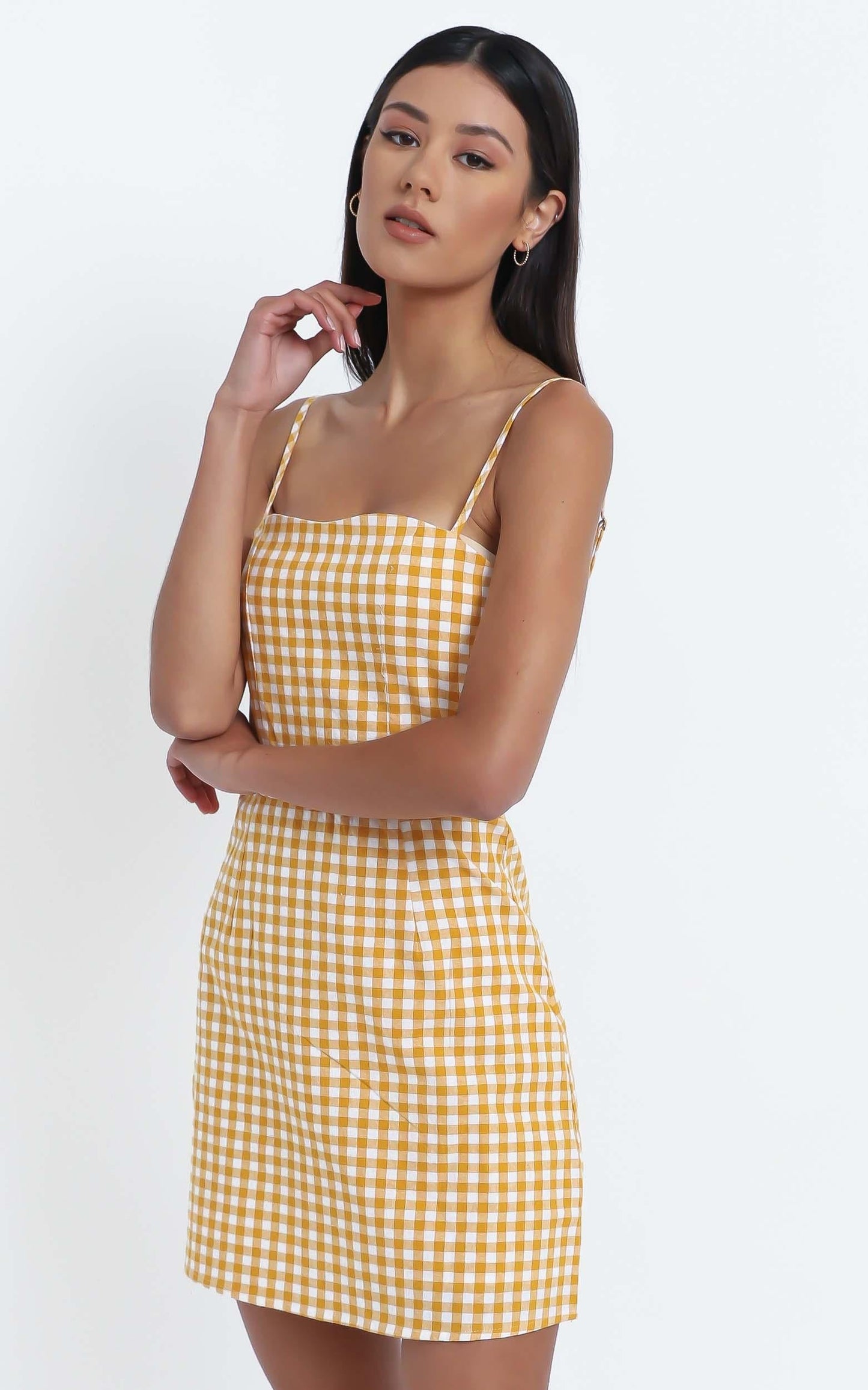 Ali Dress in Mustard Gingham Check