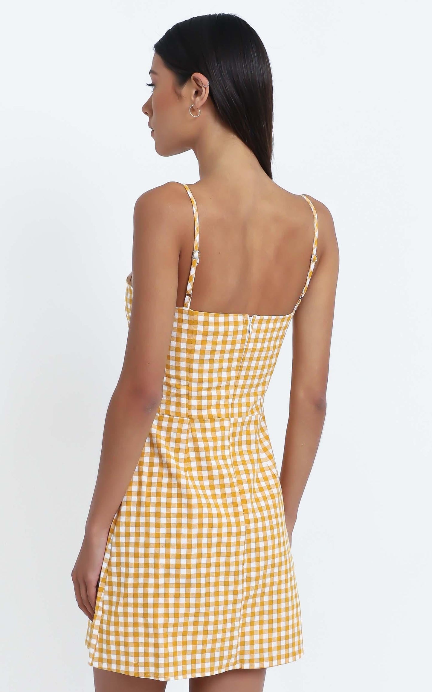 Ali Dress in Mustard Gingham Check