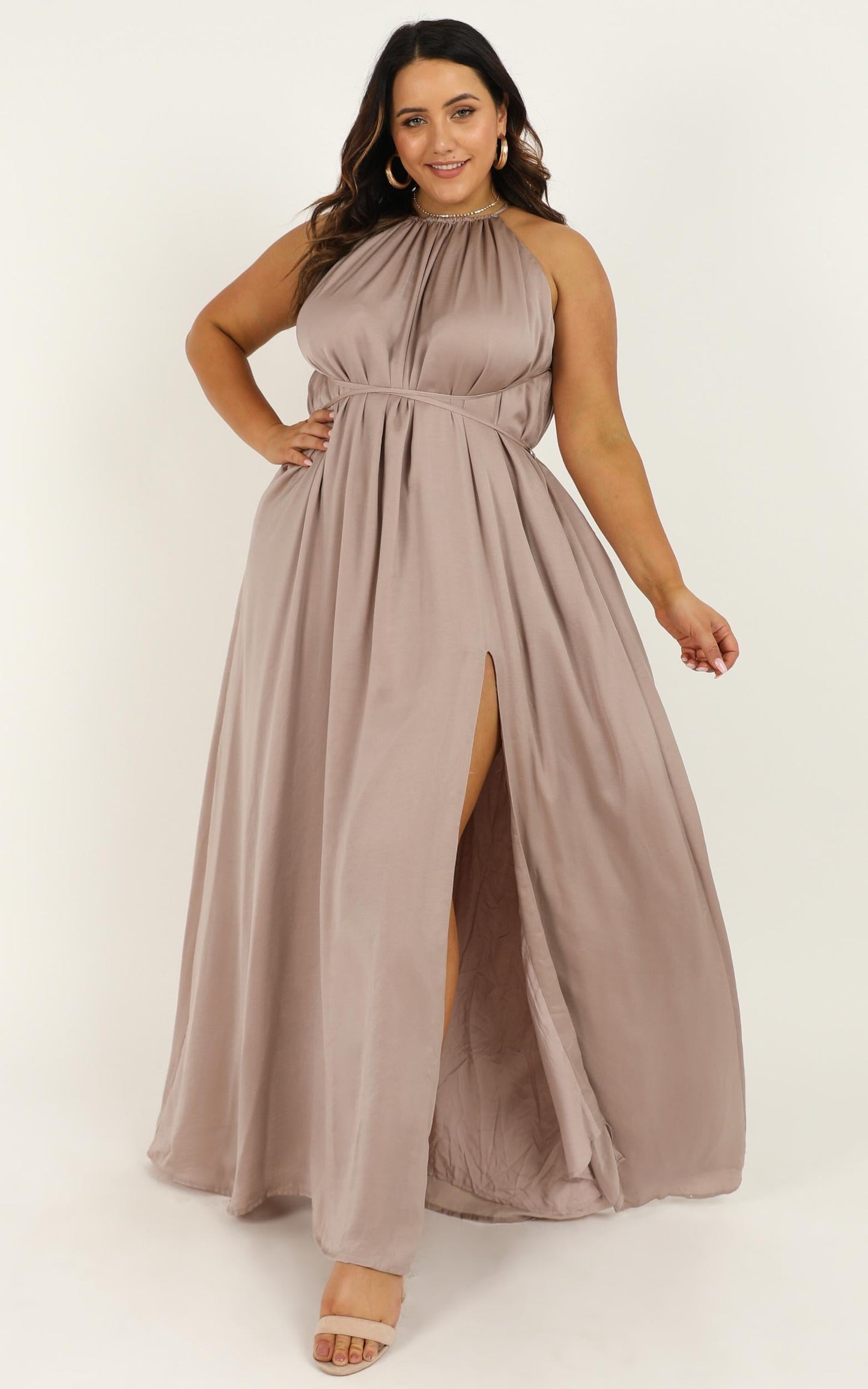 Graceful Dancer Dress In Mocha