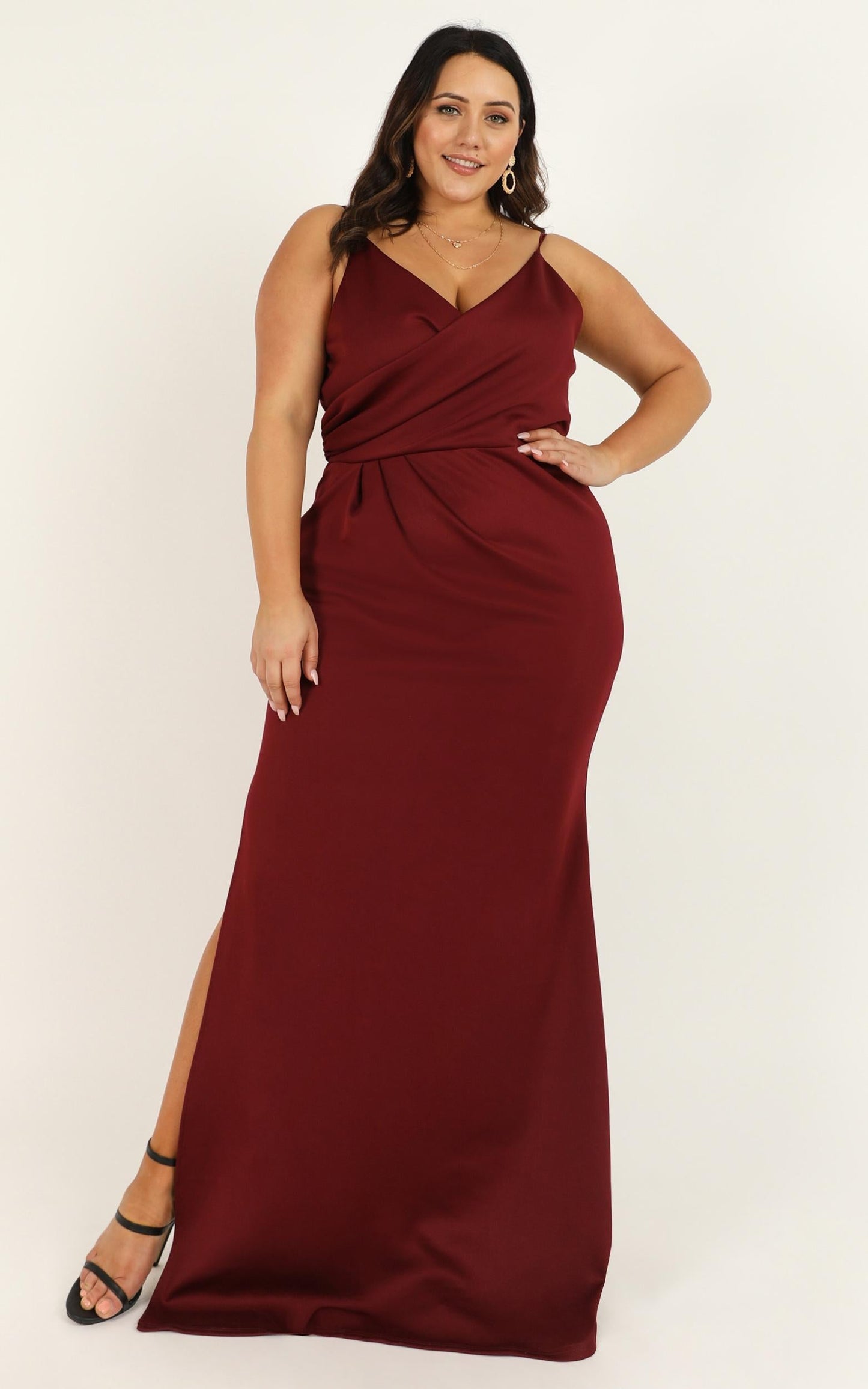 Linking Love Slip Maxi Dress in Wine