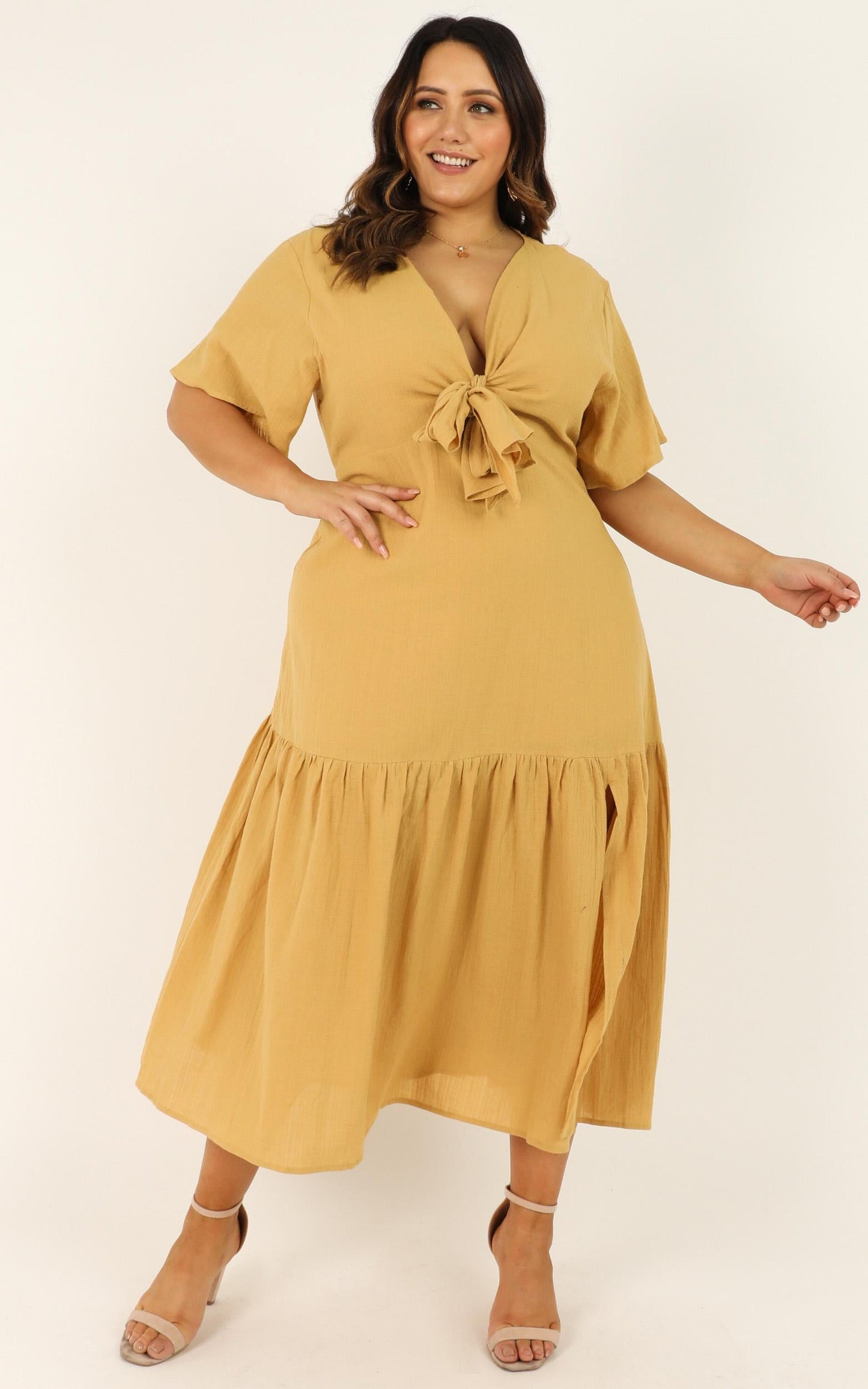 Main Attraction Dress In Mustard