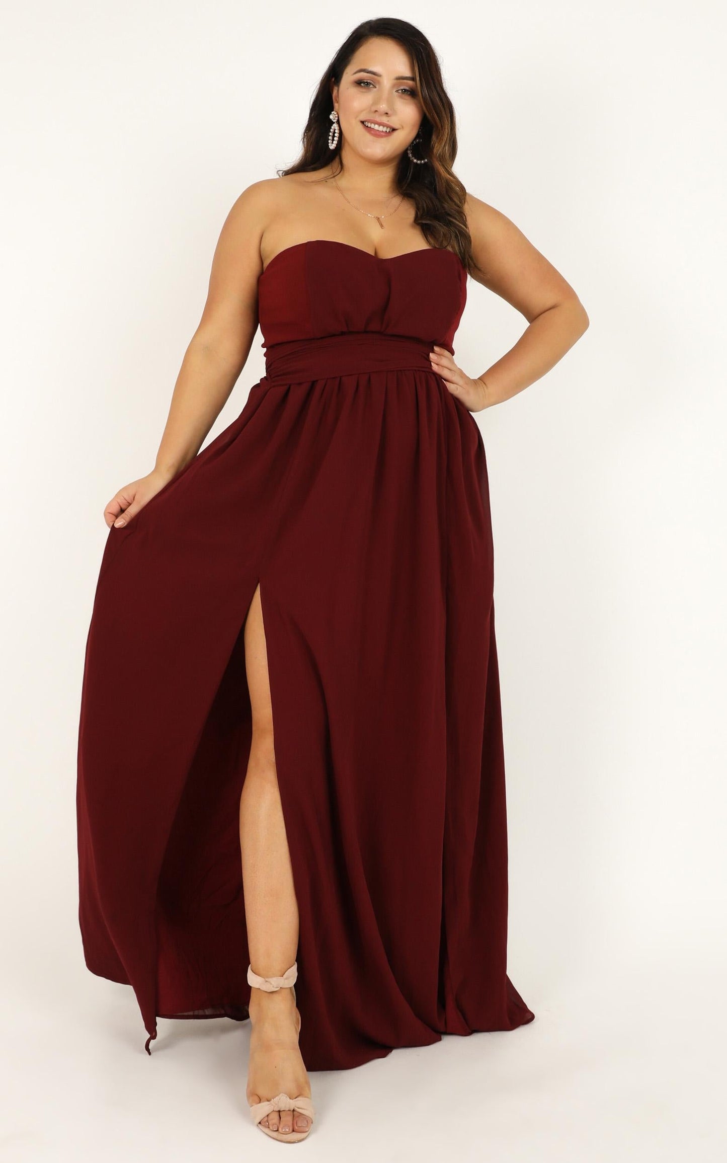 Never Tied Down Dress In Wine