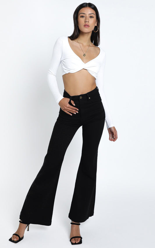 Rollas - Eastcoast Denim Flare in Galaxy Black