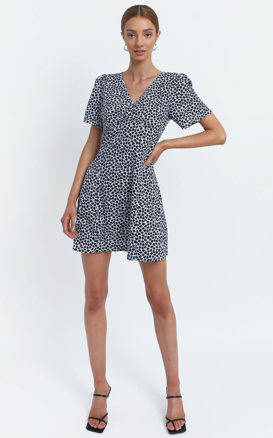 Ebony Dress in Black Floral