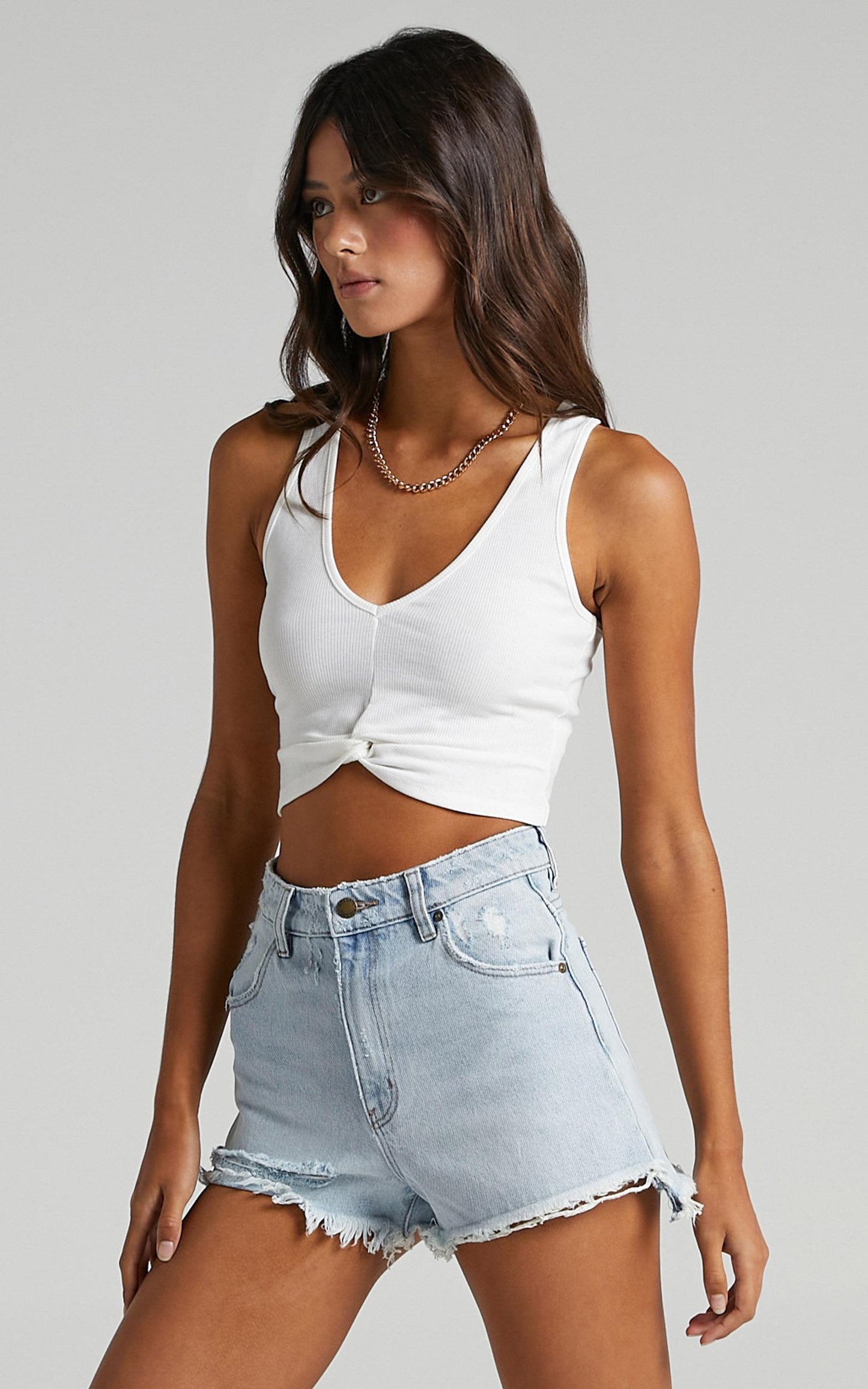 Ebony Top in White