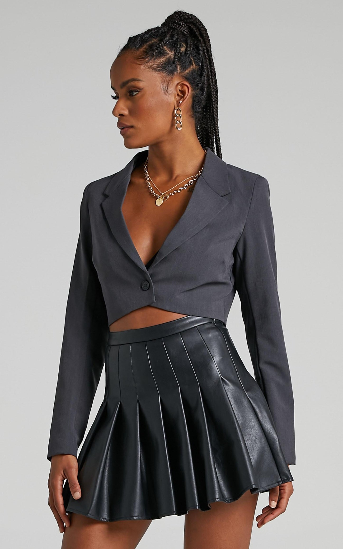 Edwina Skirt in Black Leatherette
