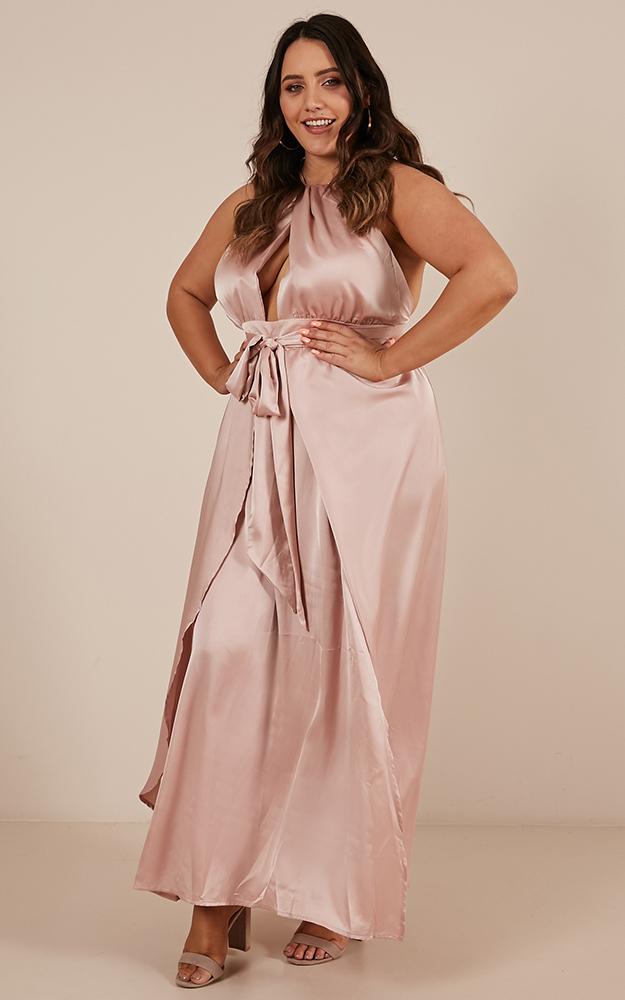 Stroke Of Luck Maxi Dress In Blush