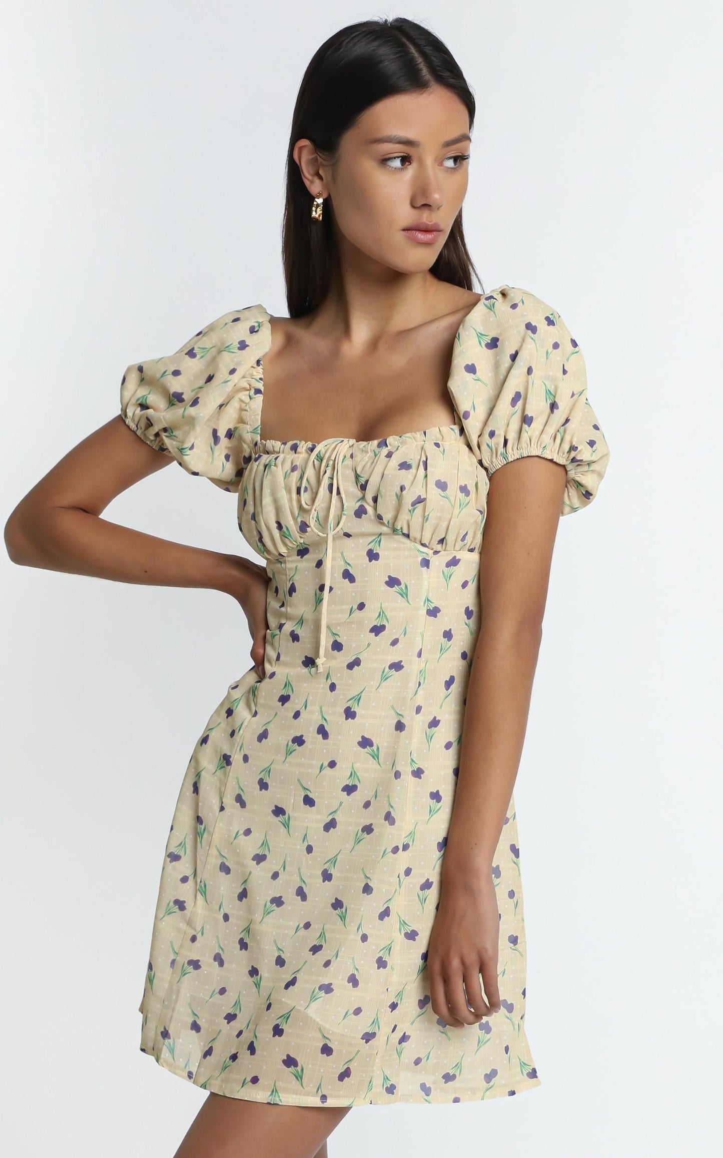 Edrea Dress in Yellow Floral