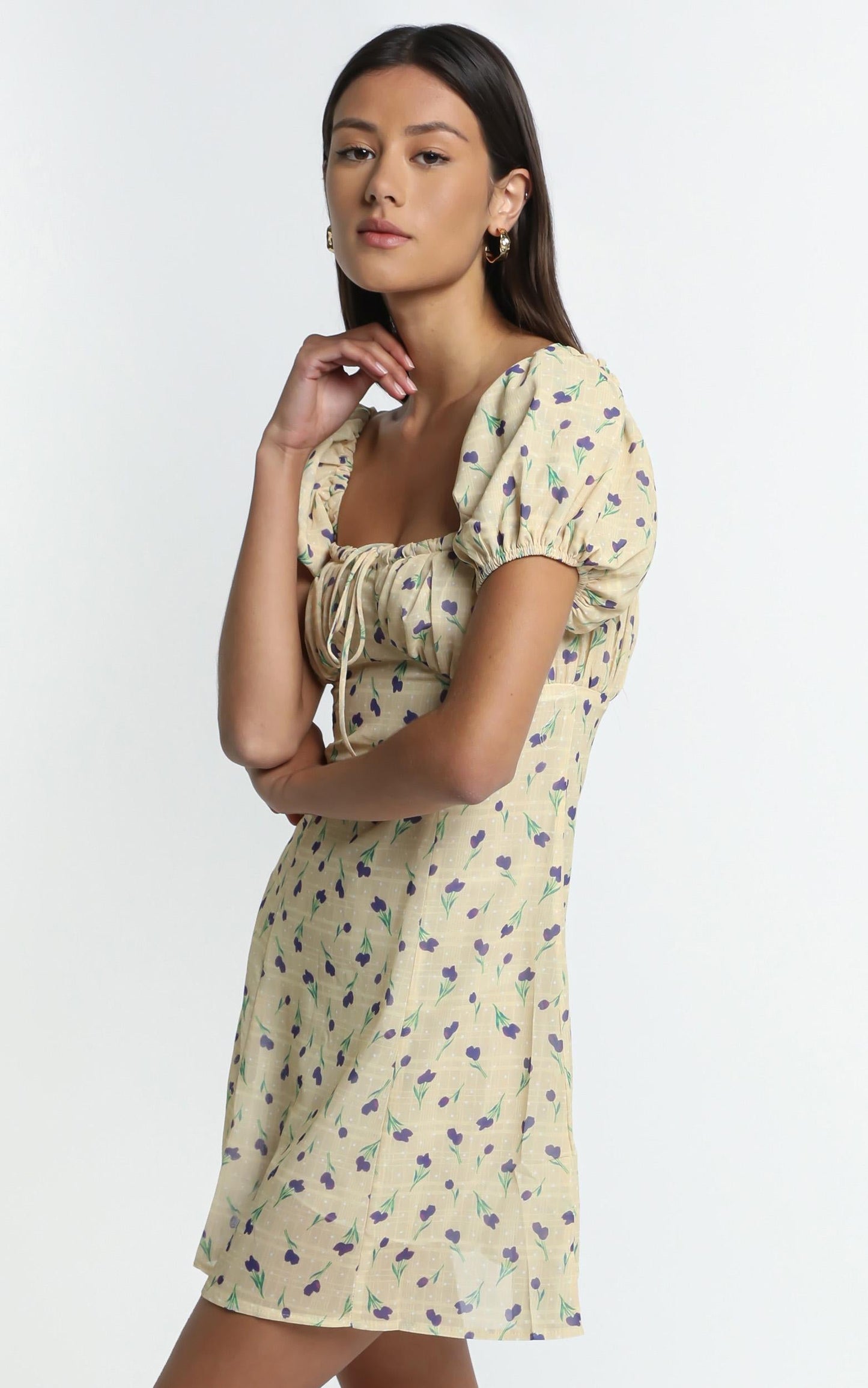 Edrea Dress in Yellow Floral
