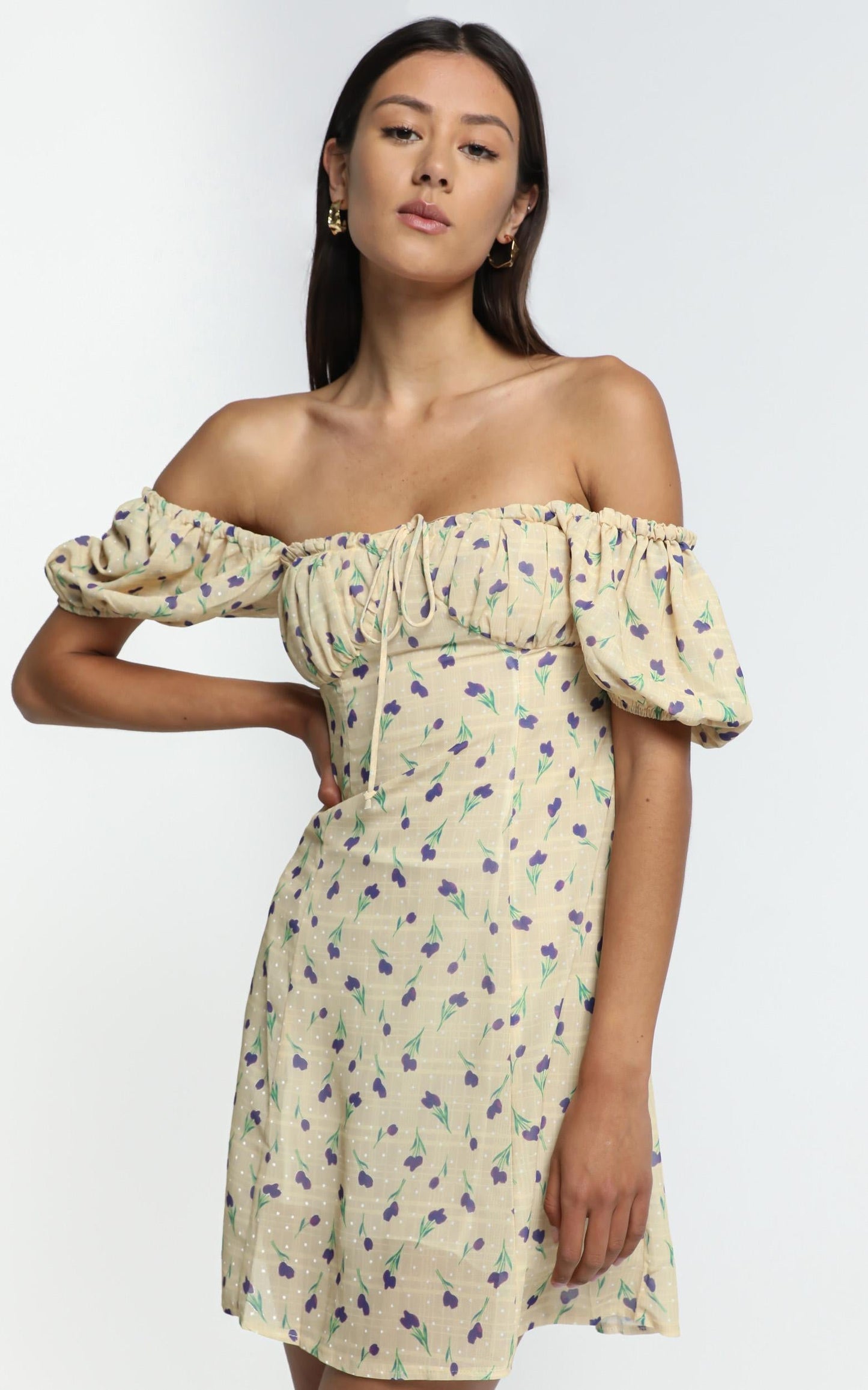 Edrea Dress in Yellow Floral