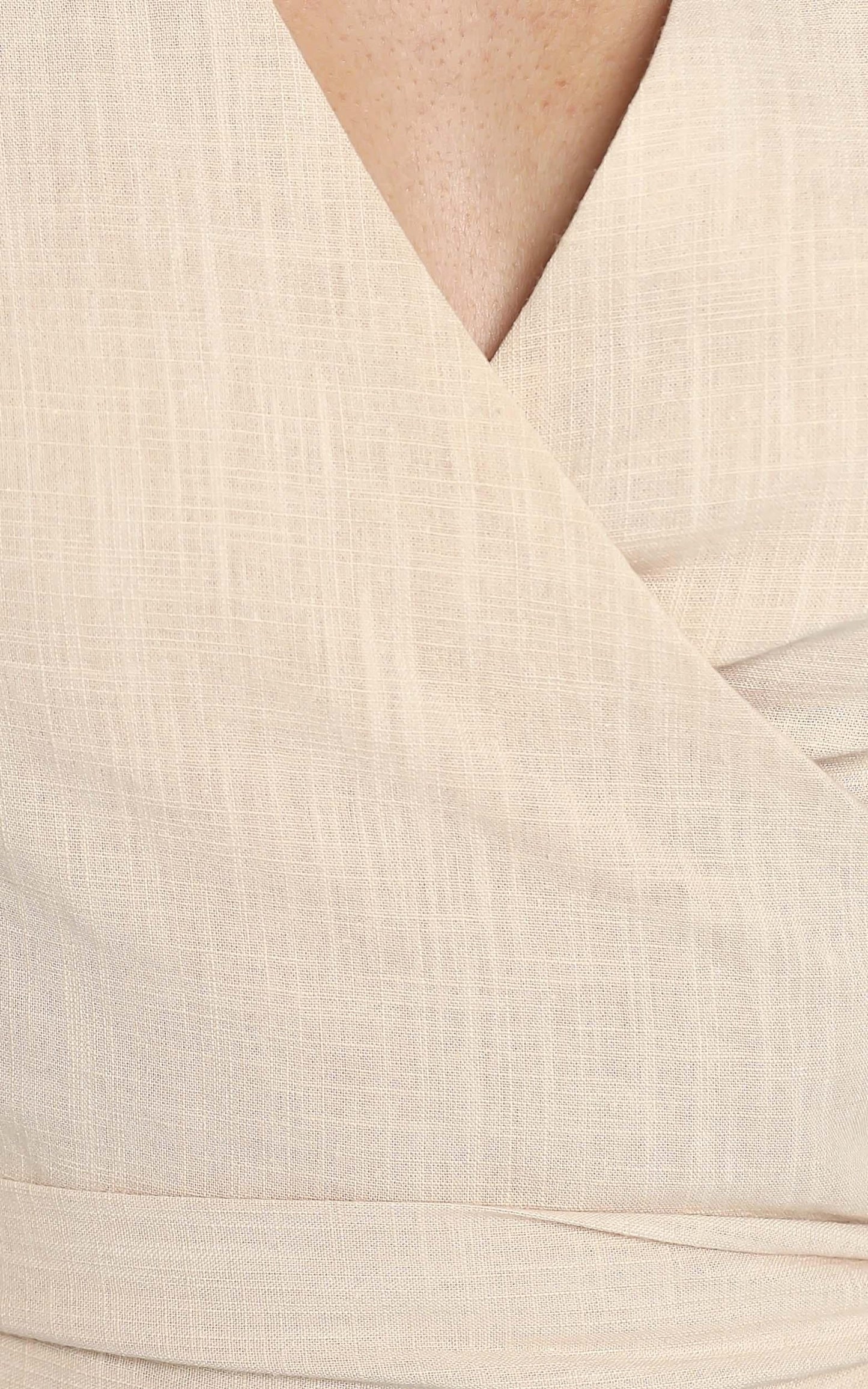 Eisley Top in Beige Linen Look