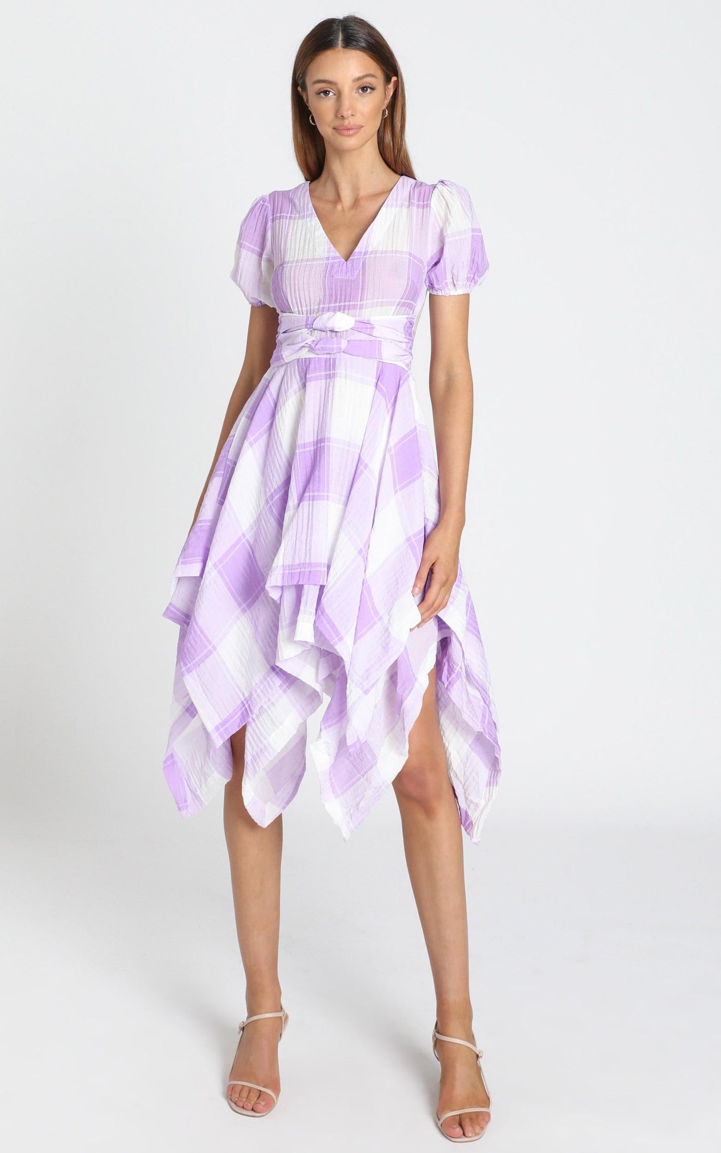 Ola Dress In Lavender Check
