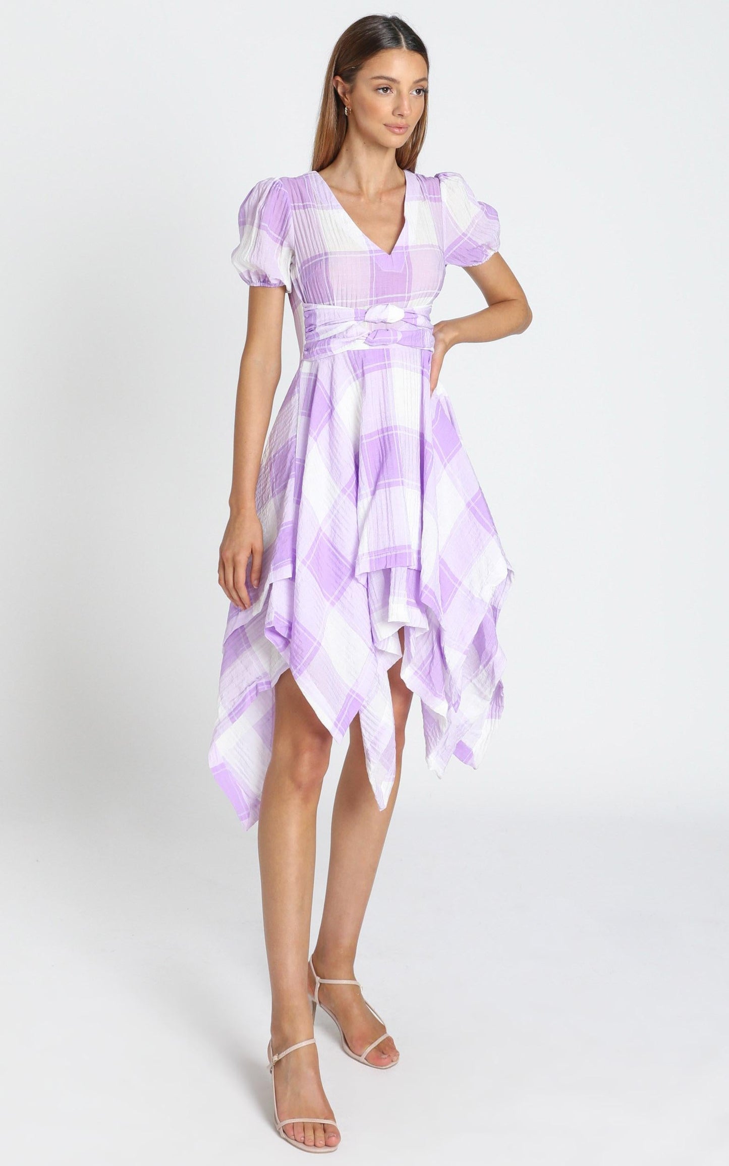 Ola Dress In Lavender Check