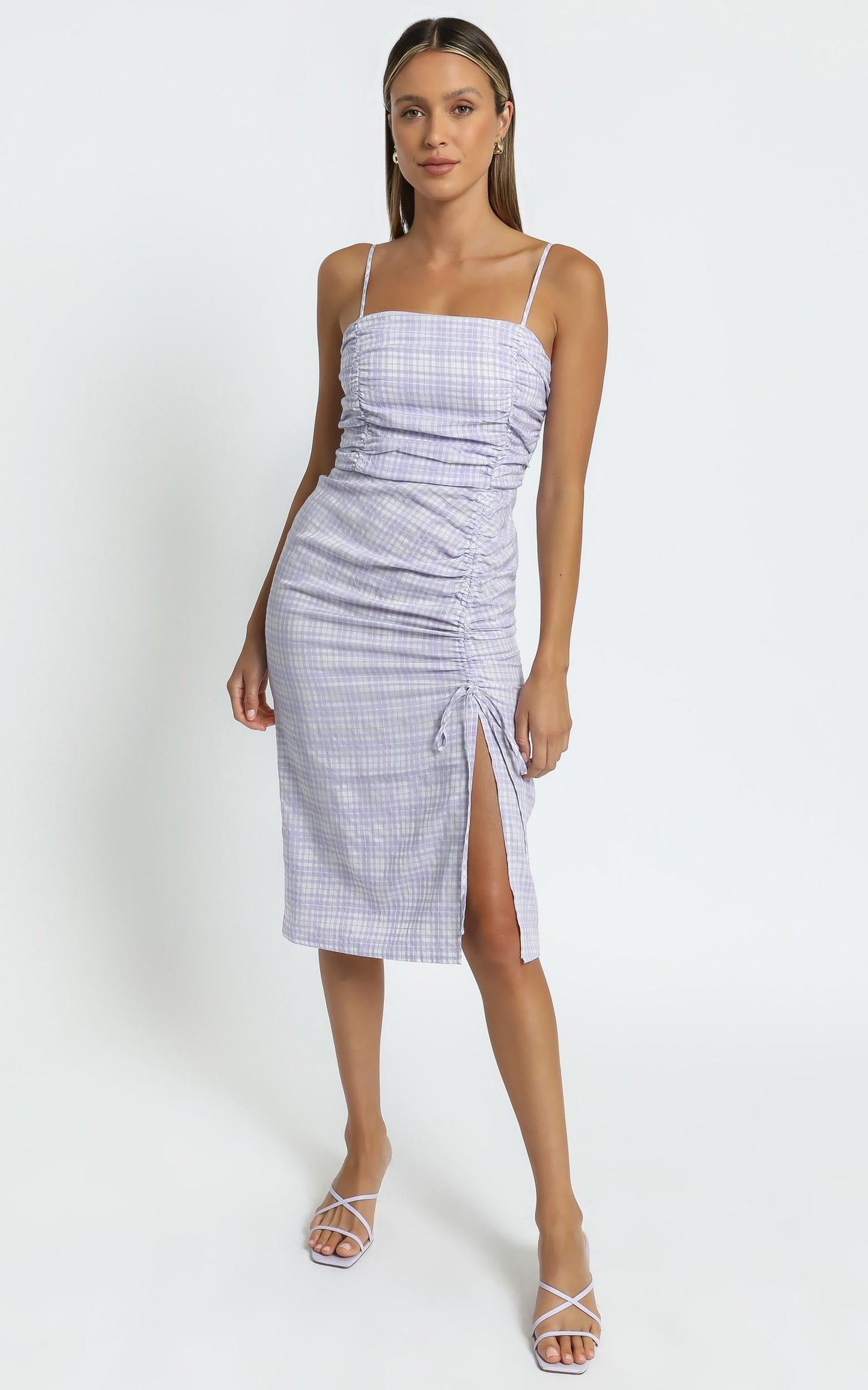 Elixir Dress in Purple Check
