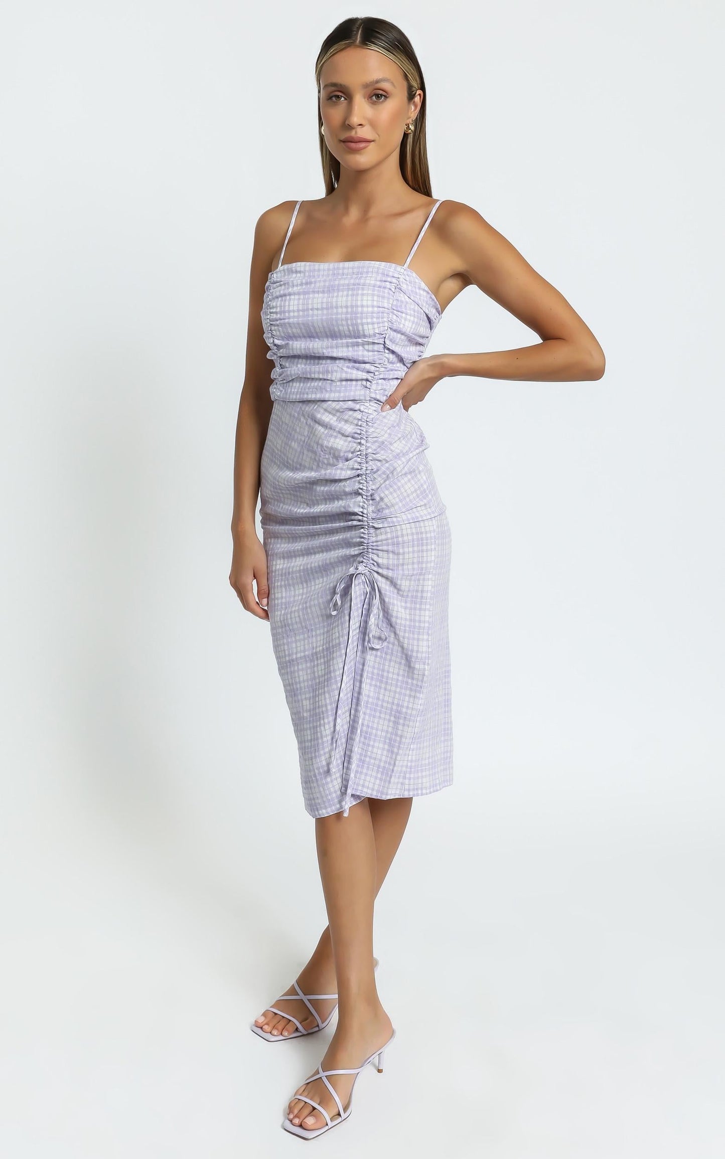 Elixir Dress in Purple Check