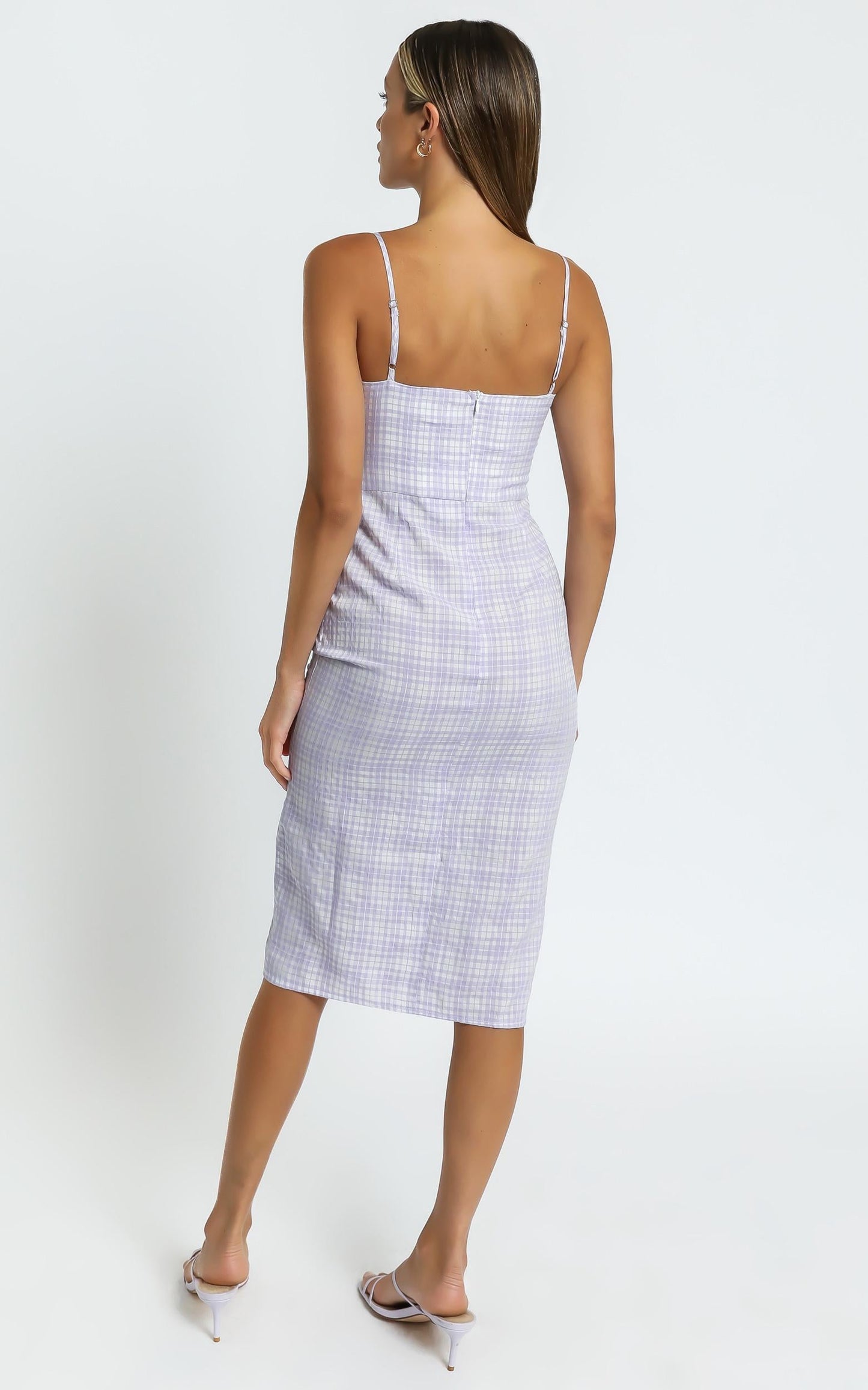 Elixir Dress in Purple Check