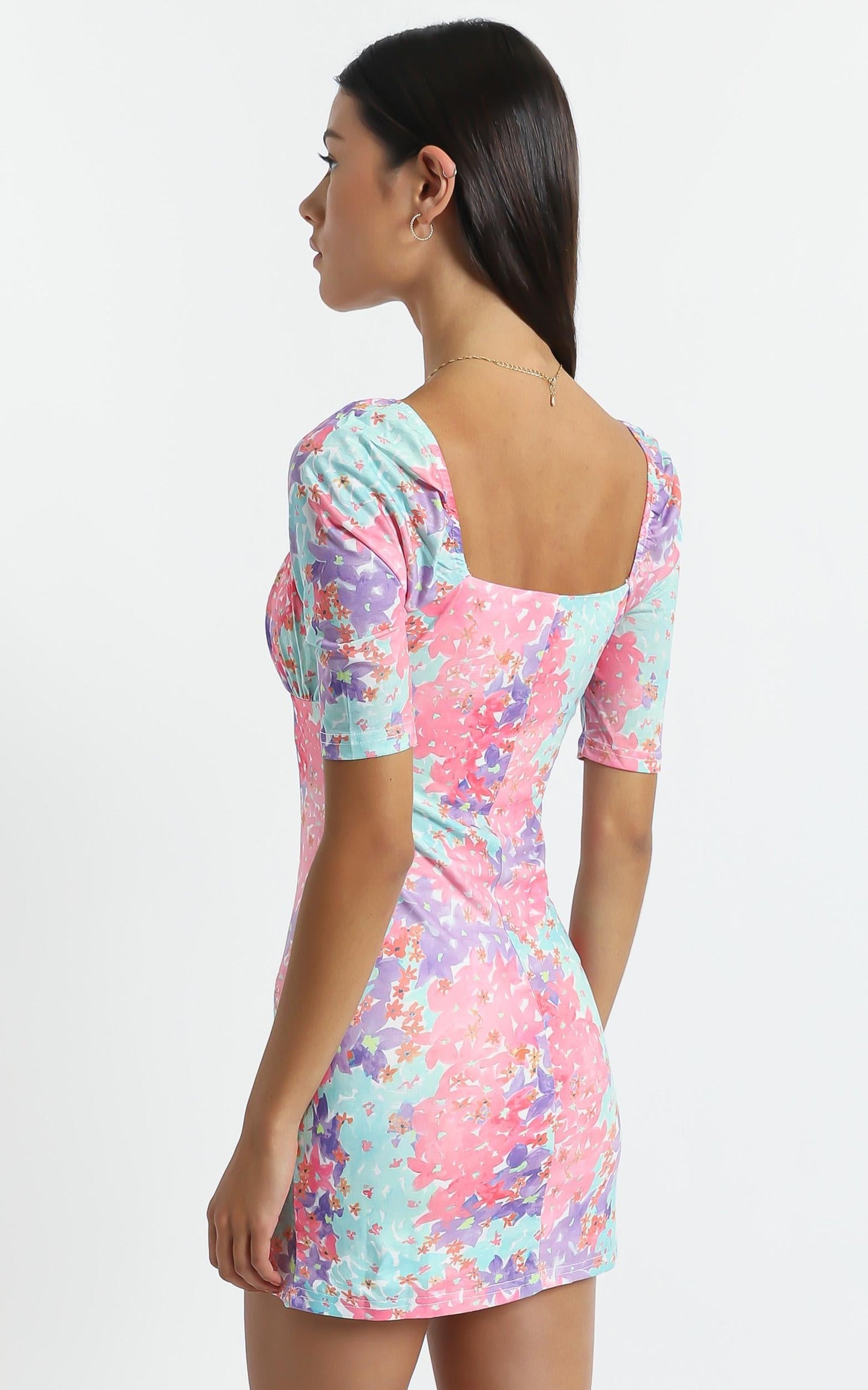 Elka Dress in Electric Blooms