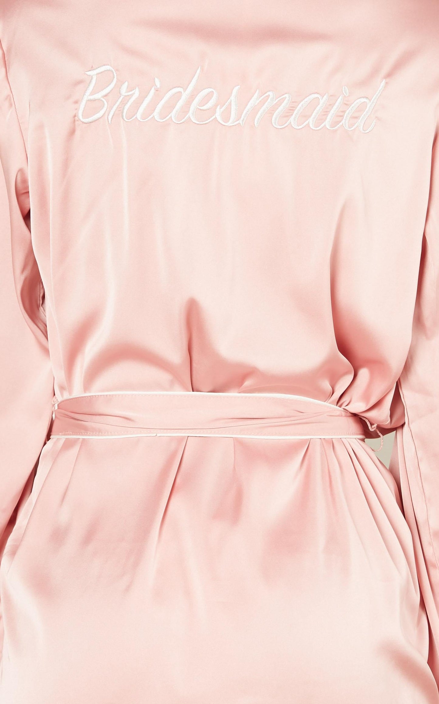 Ellena Bridesmaid Robe In Blush Satin