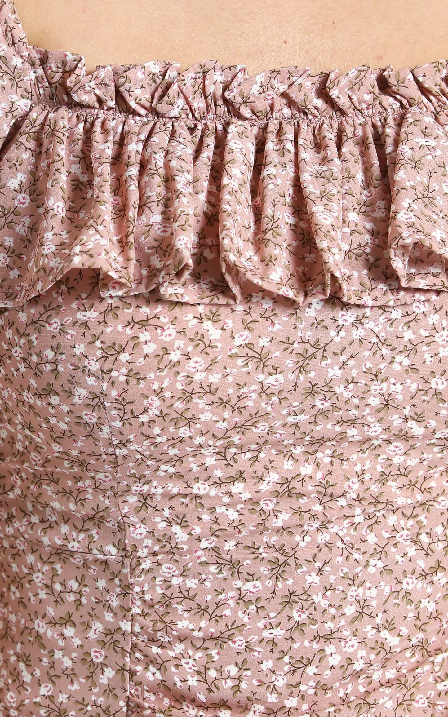 Ellice Dress in Beige Floral