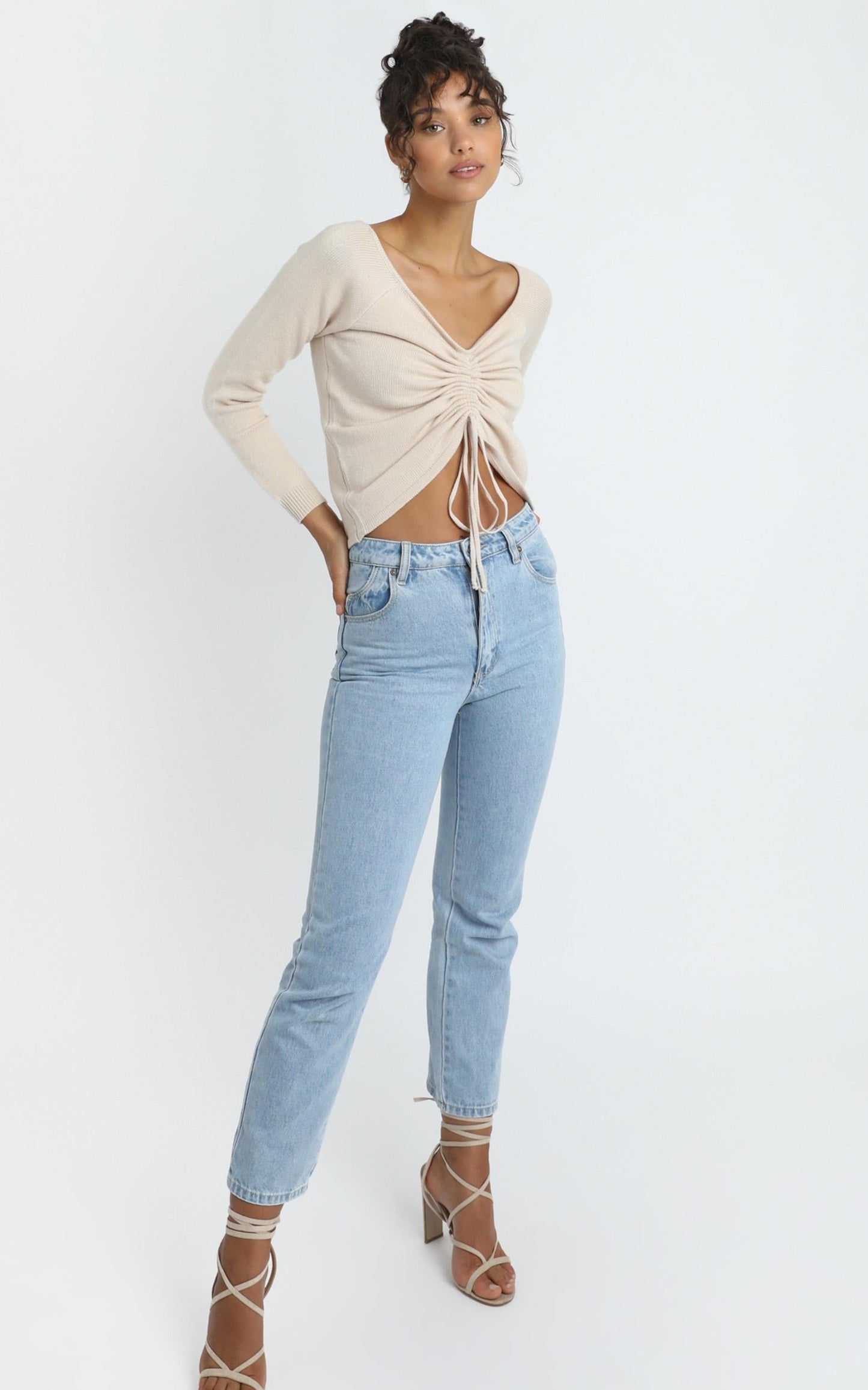Ellis Knit Top in Beige