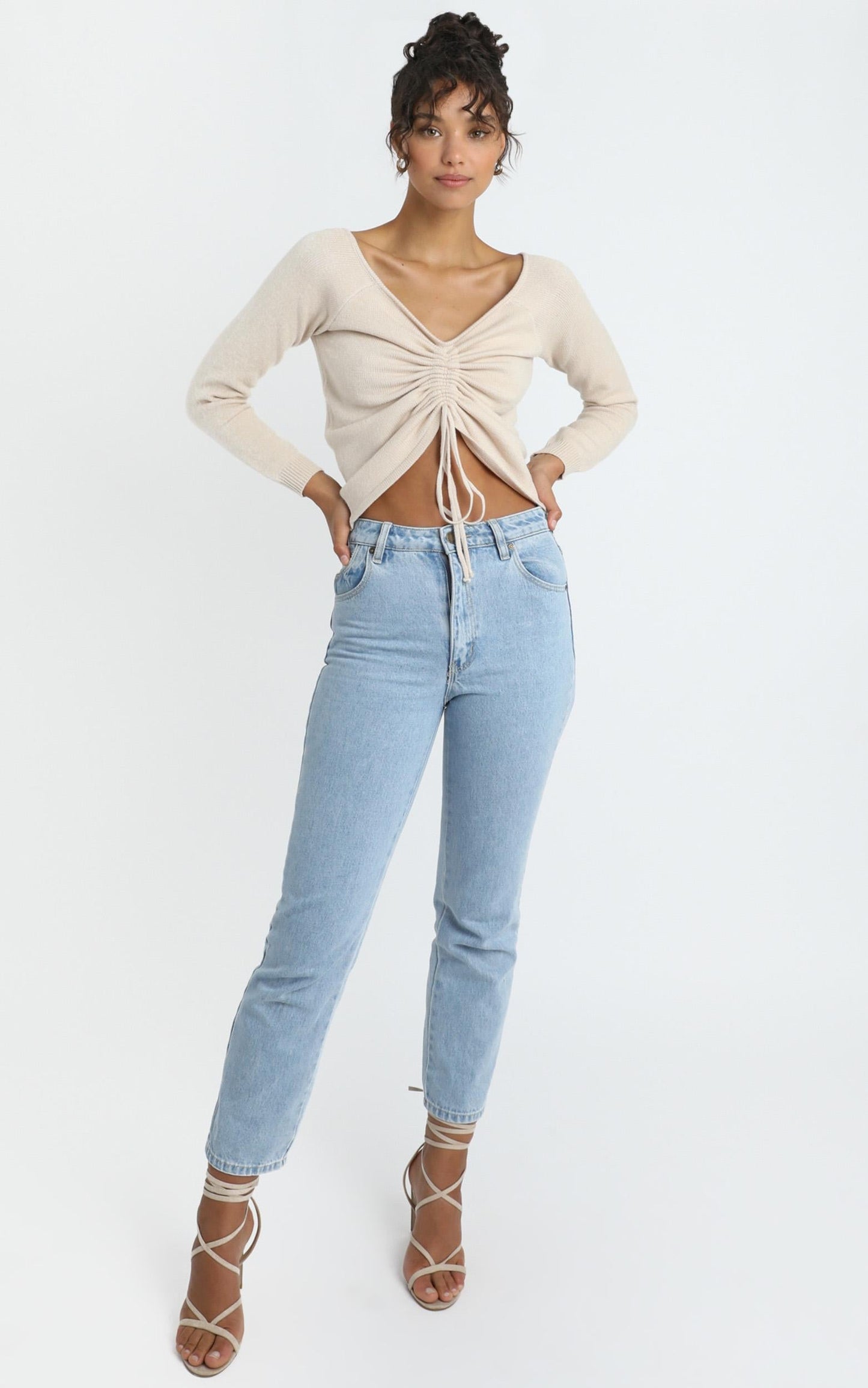 Ellis Knit Top in Beige