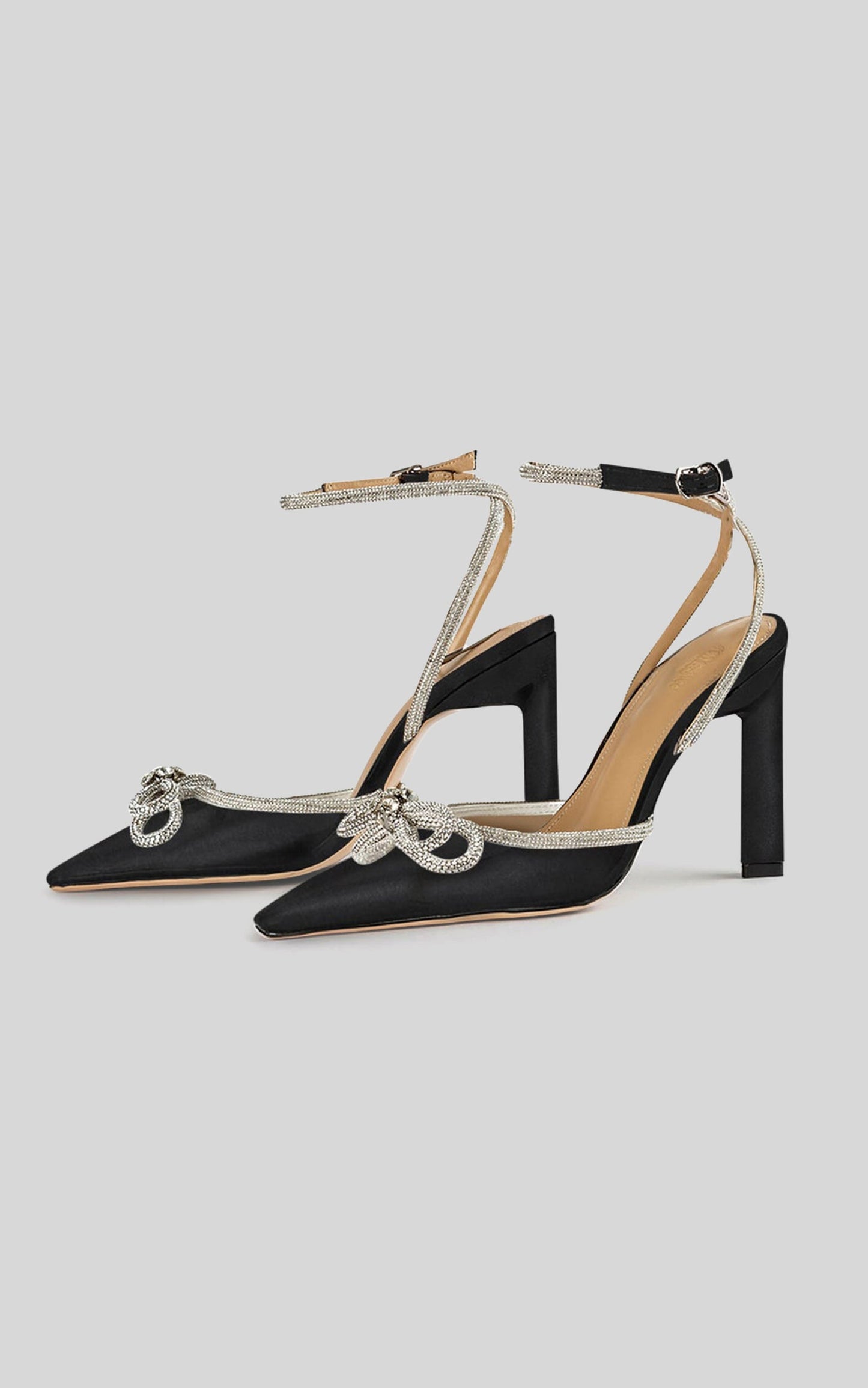 TONY BIANCO - ELSIE HEELS in Black Satin