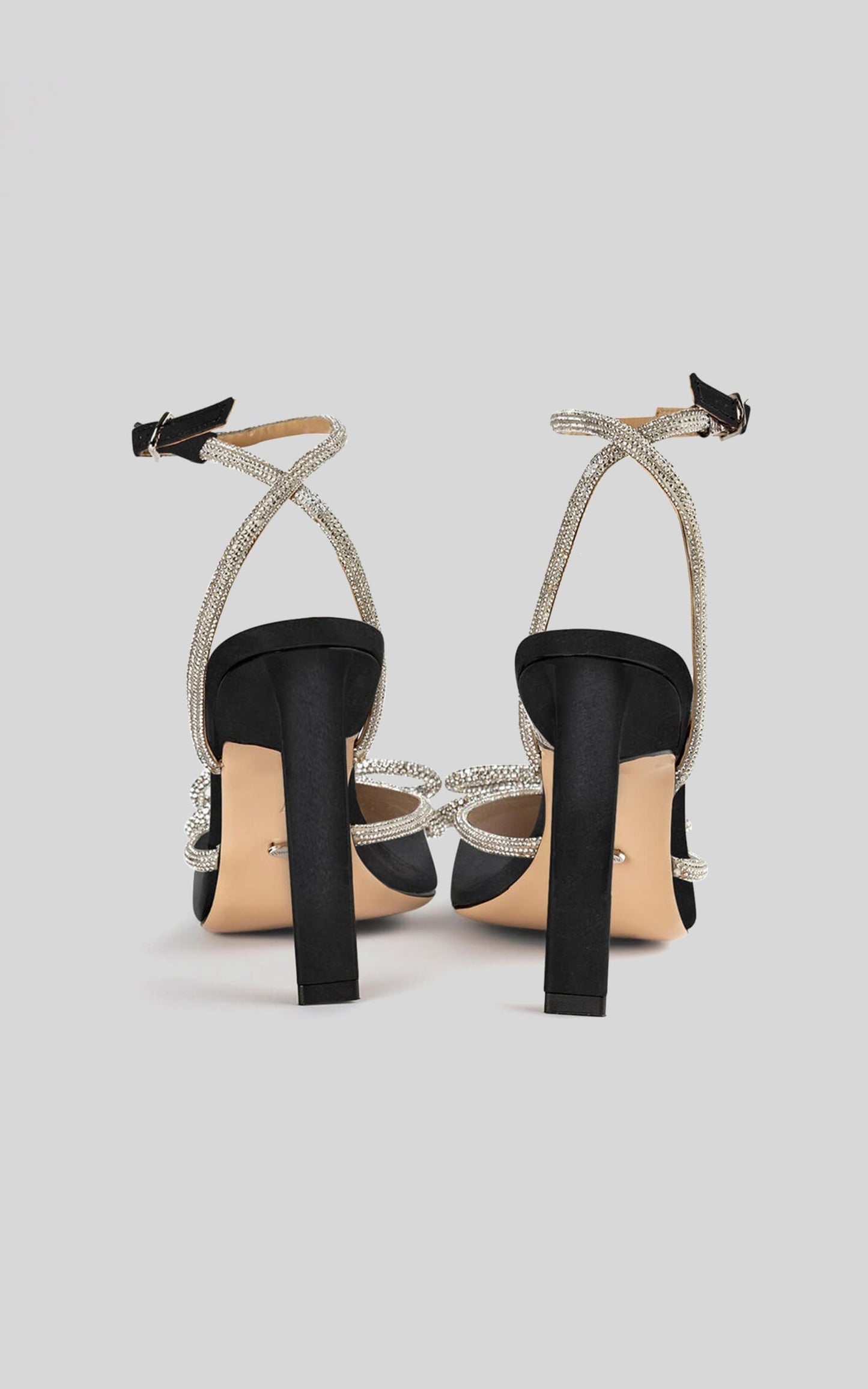 TONY BIANCO - ELSIE HEELS in Black Satin