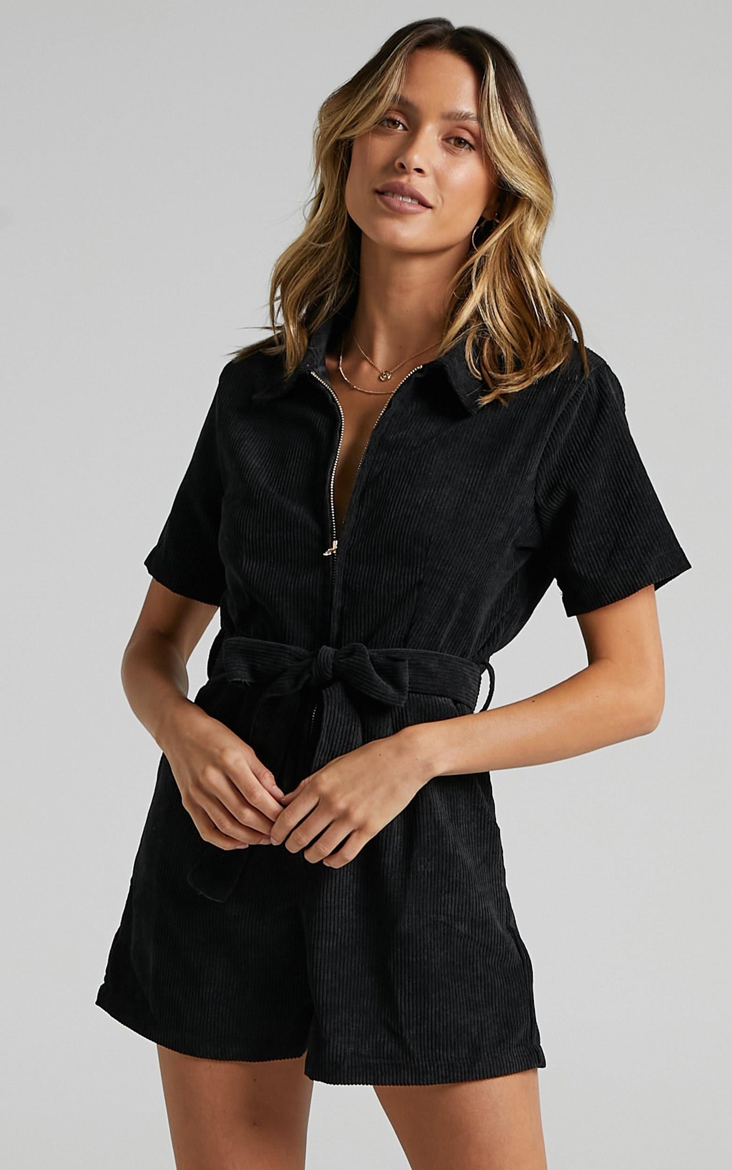 Embala Playsuit in Black Cord